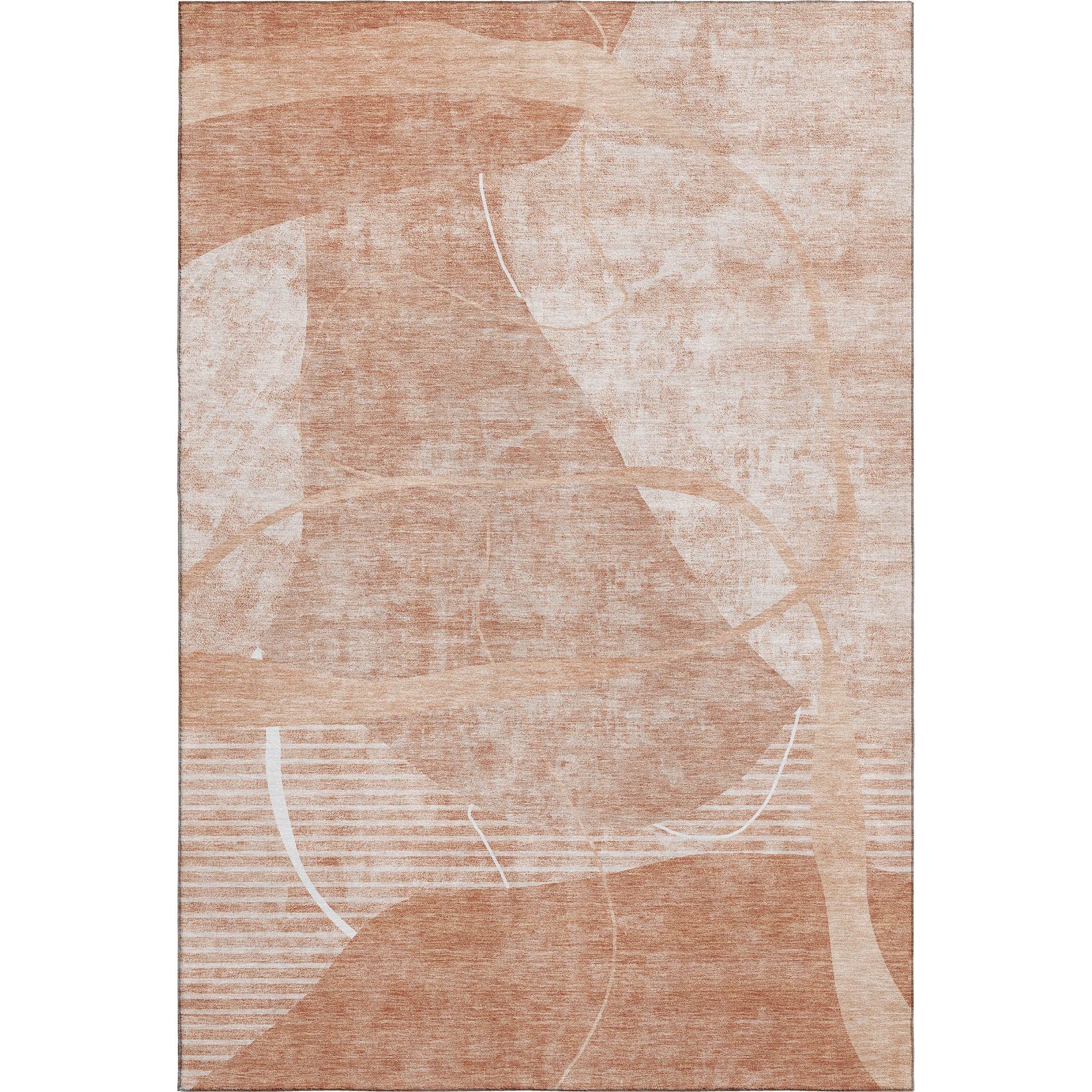 Reykjavik Machine Washable Transitional Salmon Orange Rug 2'6" x 3'10" #shape_Rectangle