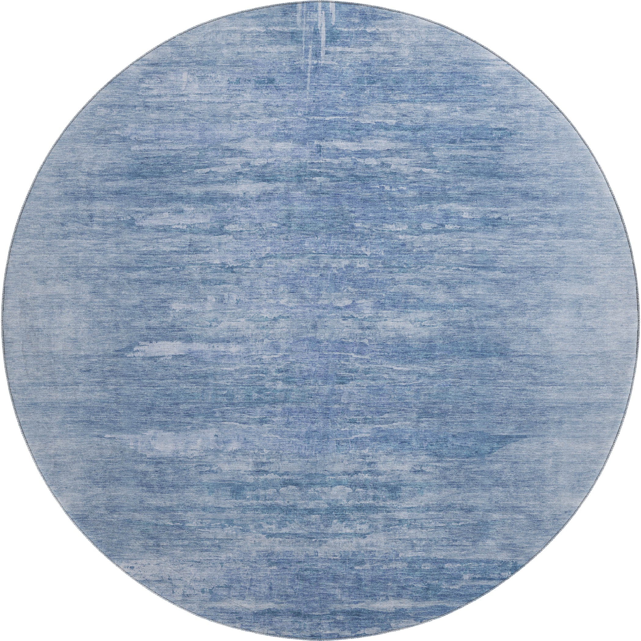 Lucerne Machine Washable Transitional Blue Rug 8' x 8' #shape_Round