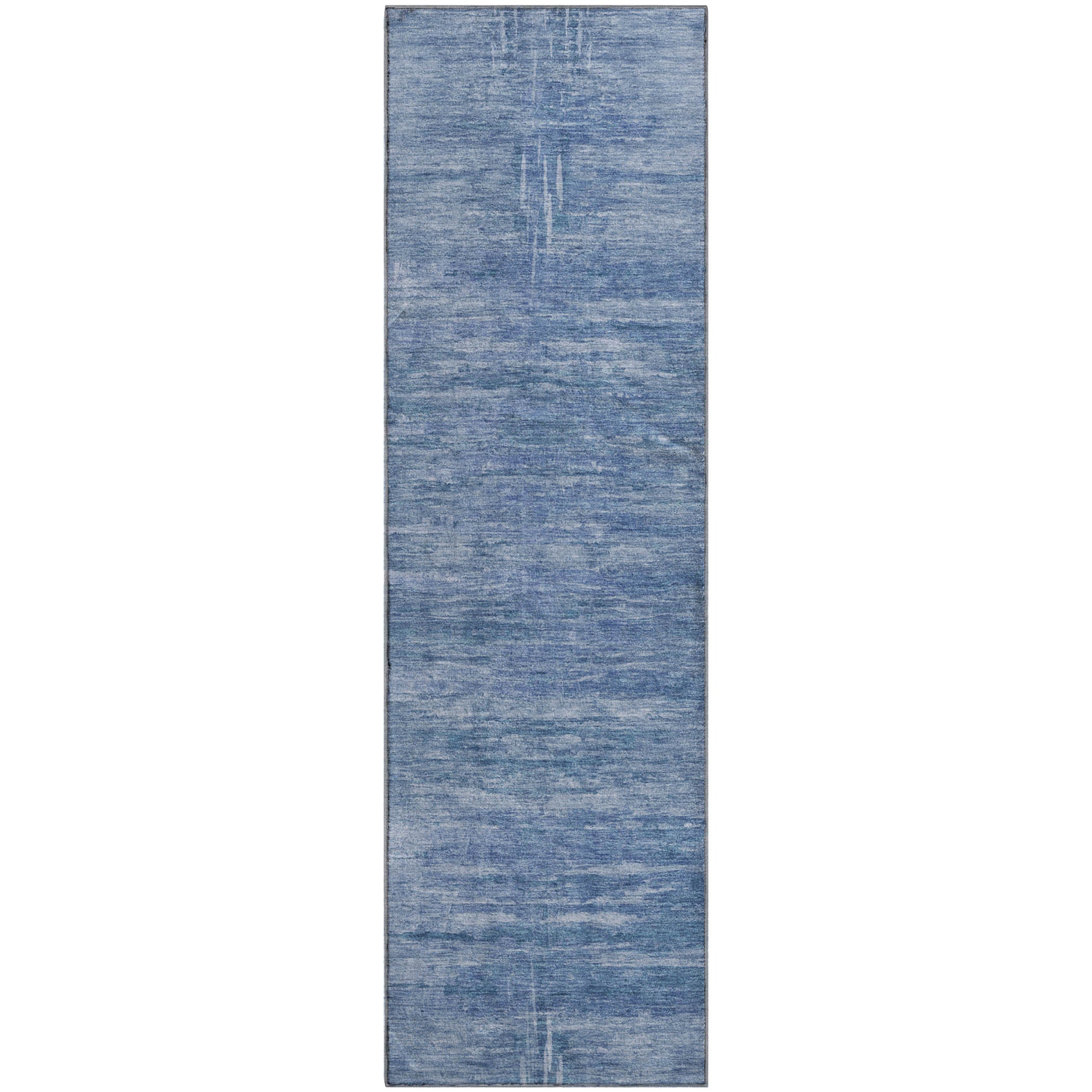 Lucerne Machine Washable Transitional Blue Rug 2'3" x 7'6" #shape_Runner