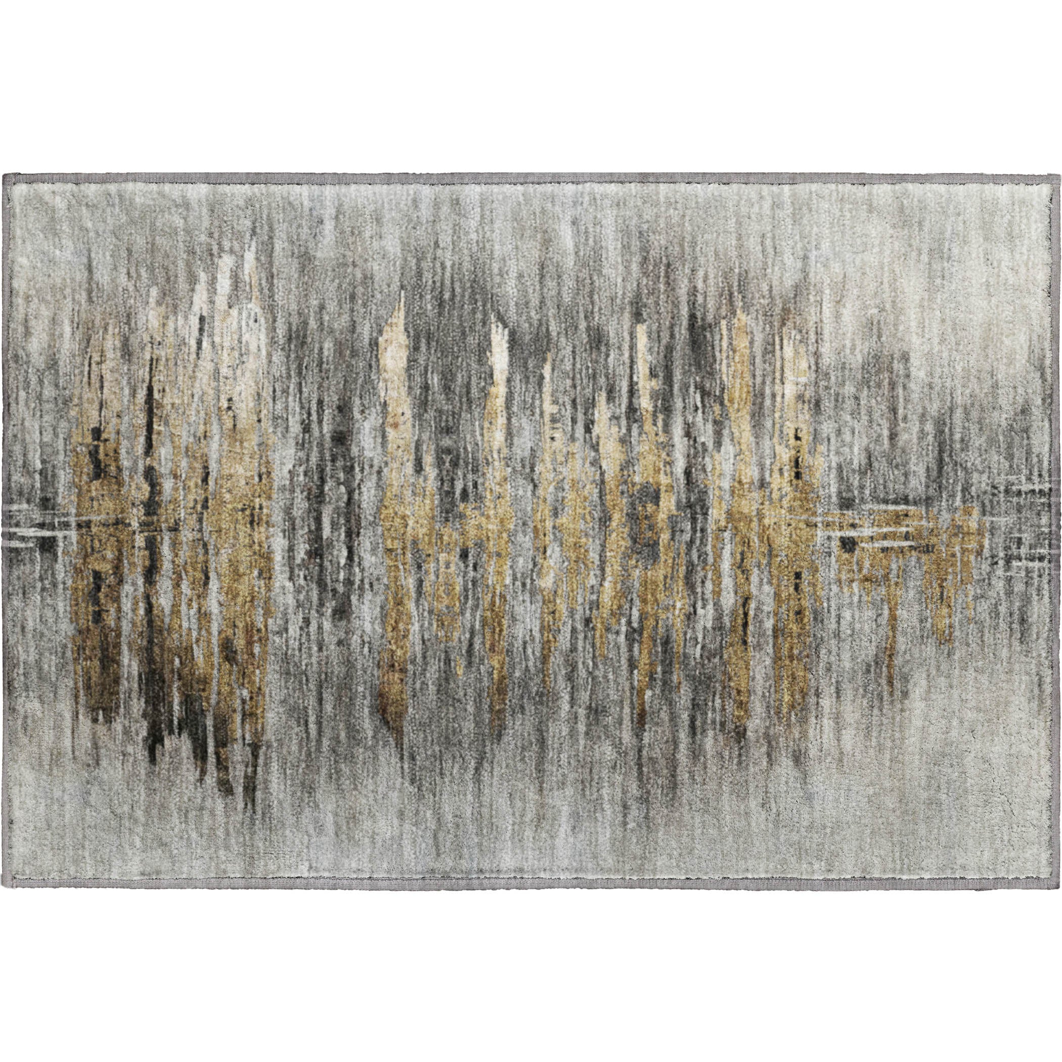 Lima Machine Washable Transitional Gray Rug 1'8" x 2'6" #shape_Rectangle