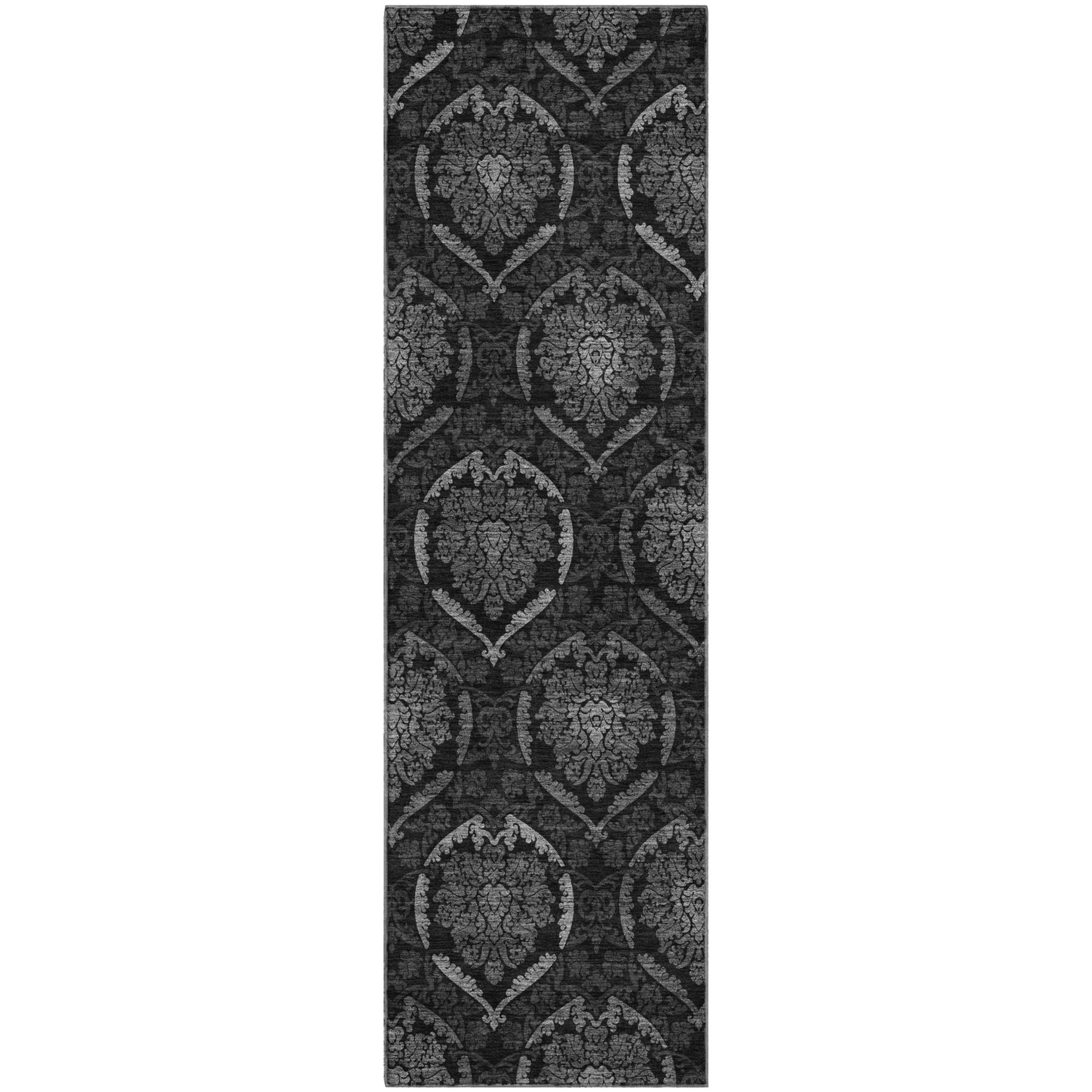 Salzburg Machine Washable Transitional Gray Rug 2'3" x 7'6" #shape_Runner