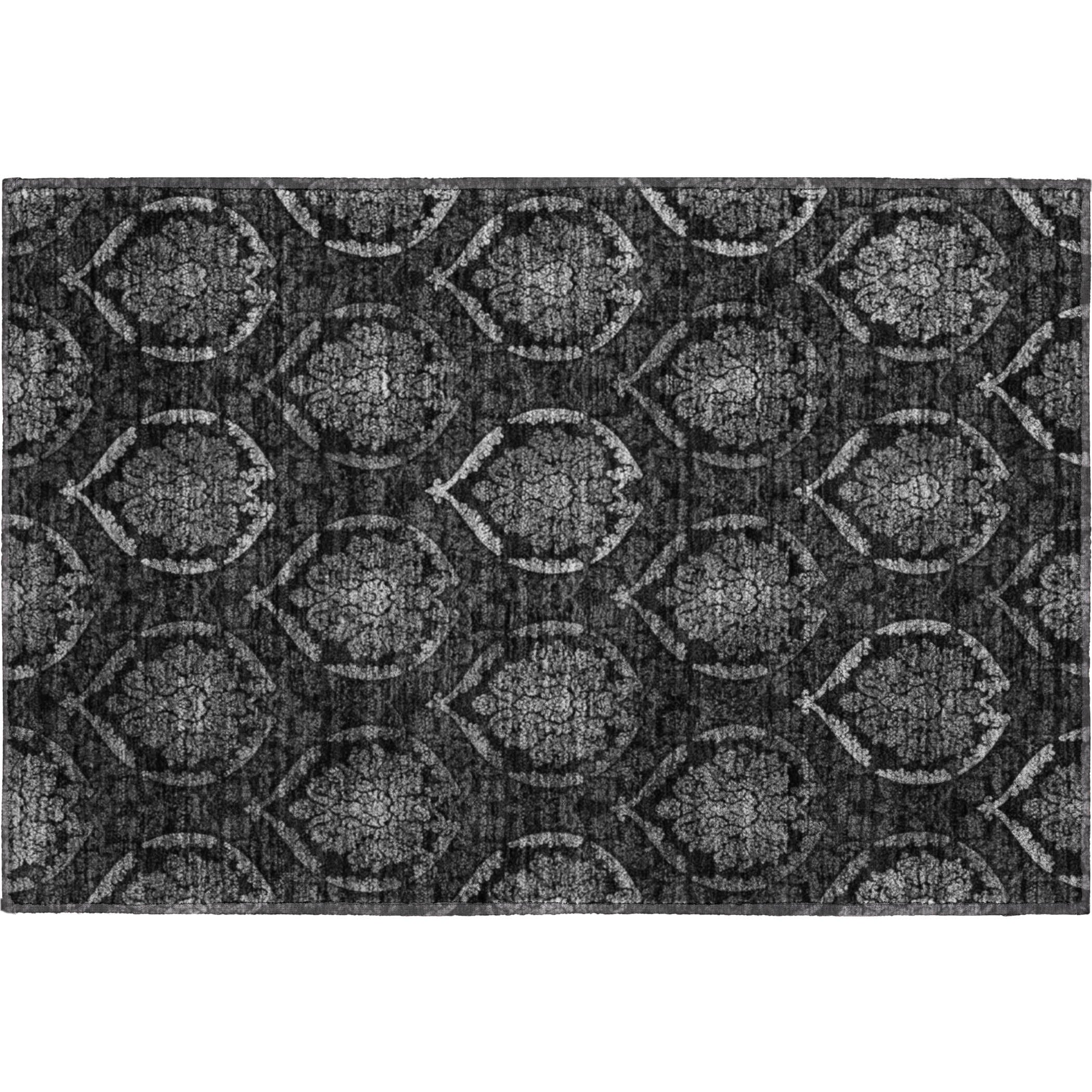 Salzburg Machine Washable Transitional Gray Rug 1'8" x 2'6" #shape_Rectangle