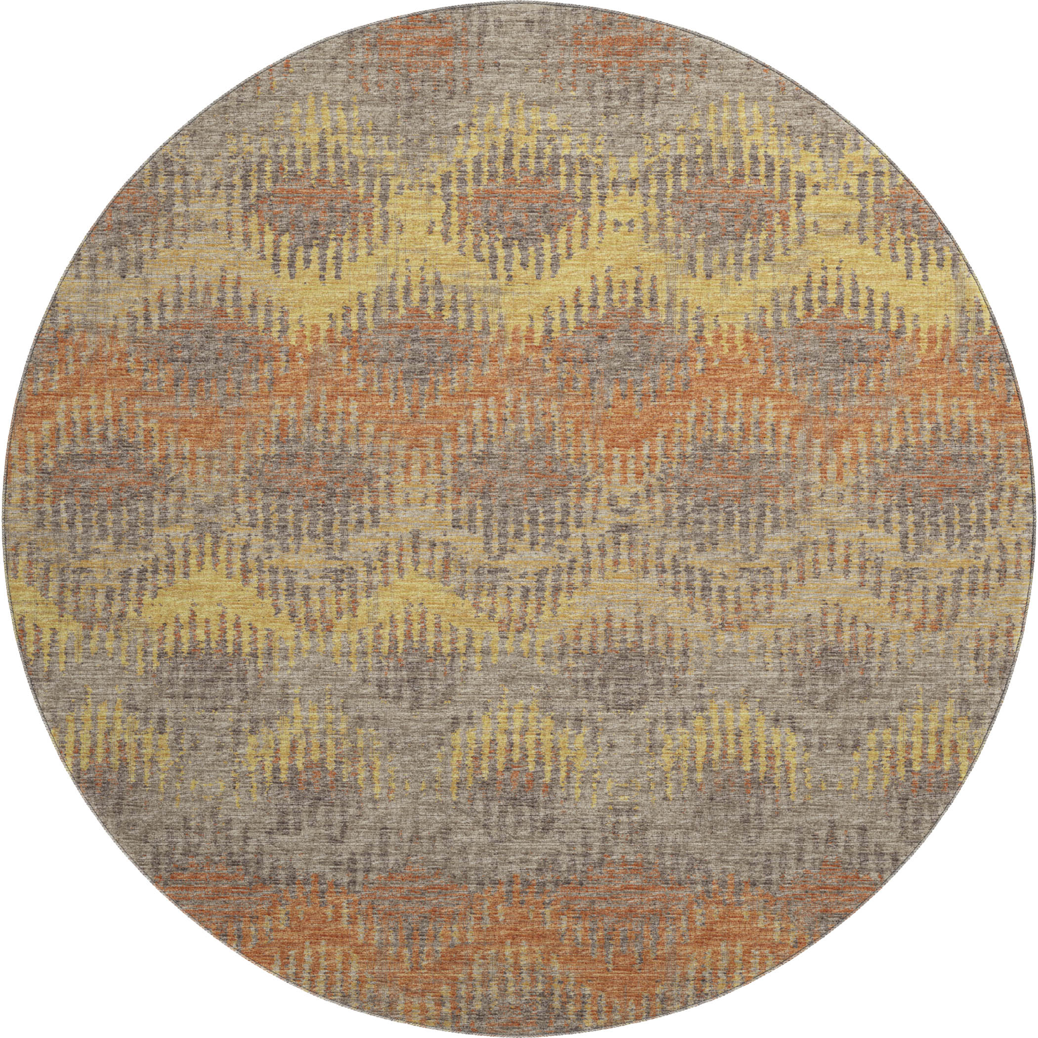 Bruges Machine Washable Transitional Canyon Multi Rug 8' x 8' #shape_Round