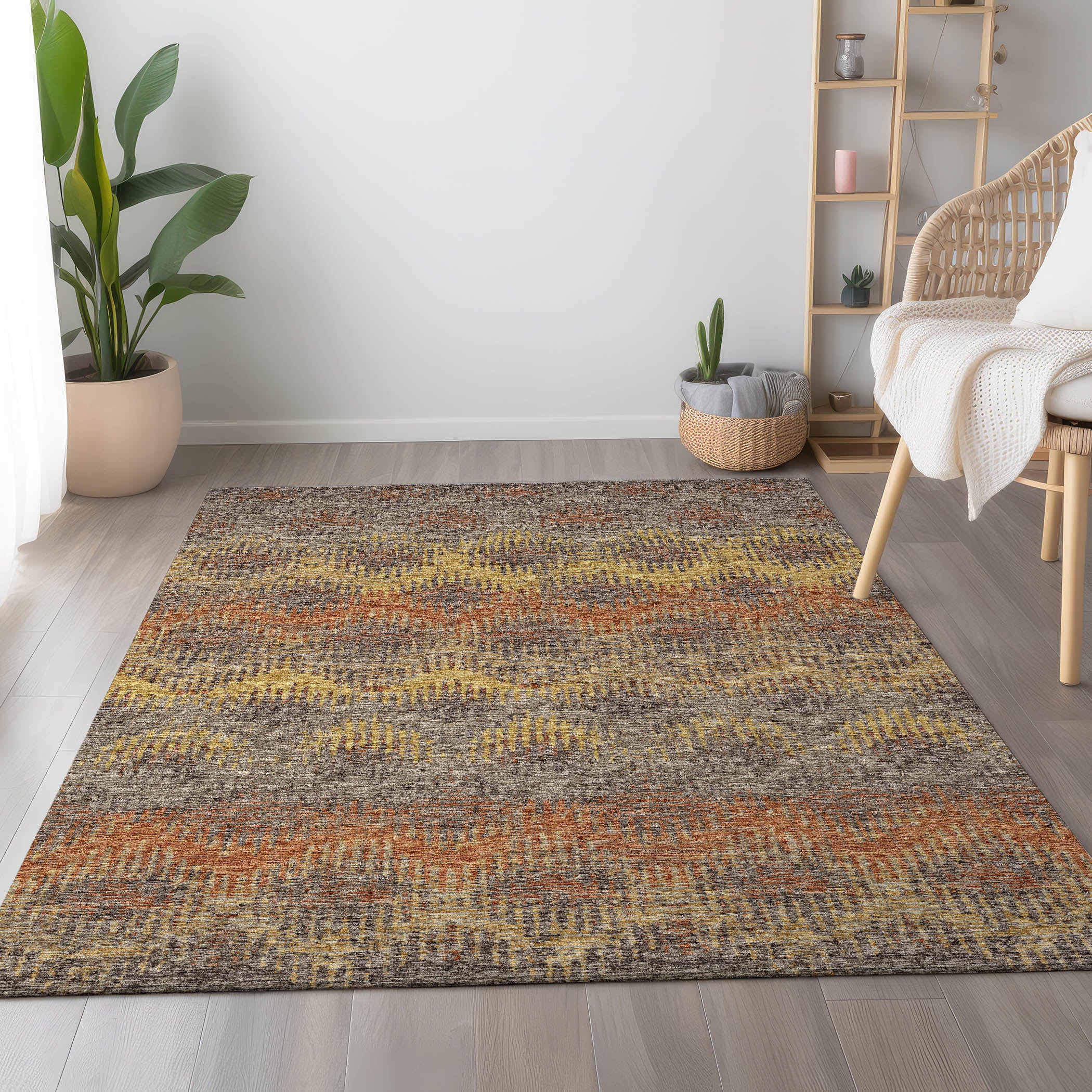 Bruges Machine Washable Transitional Canyon Multi Rug 2'6" x 3'10" #shape_Rectangle