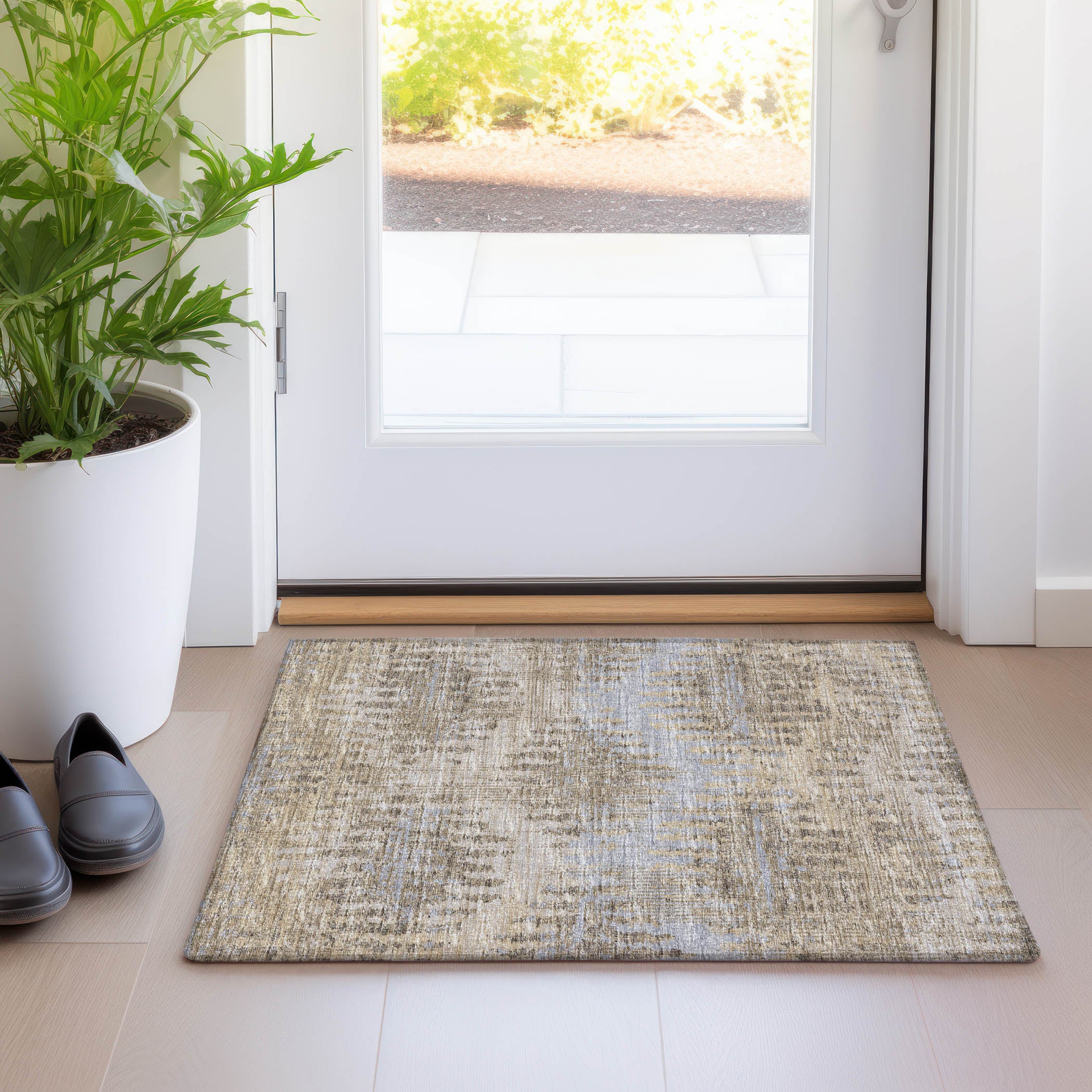 Bruges Machine Washable Transitional Earth Multi Rug 1'8" x 2'6" #shape_Rectangle