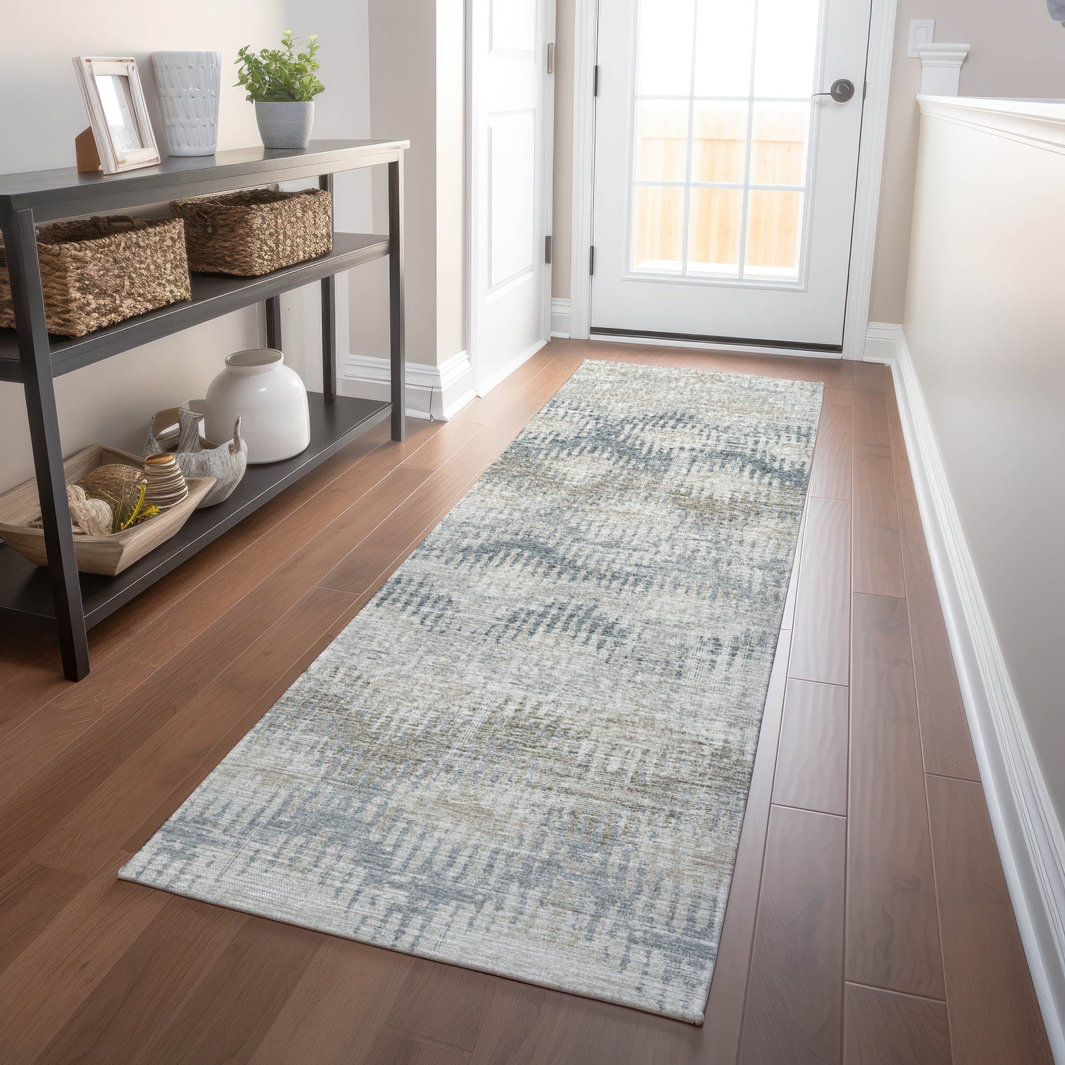 Bruges Machine Washable Transitional Linen Multi Rug 2'3" x 7'6" #shape_Runner