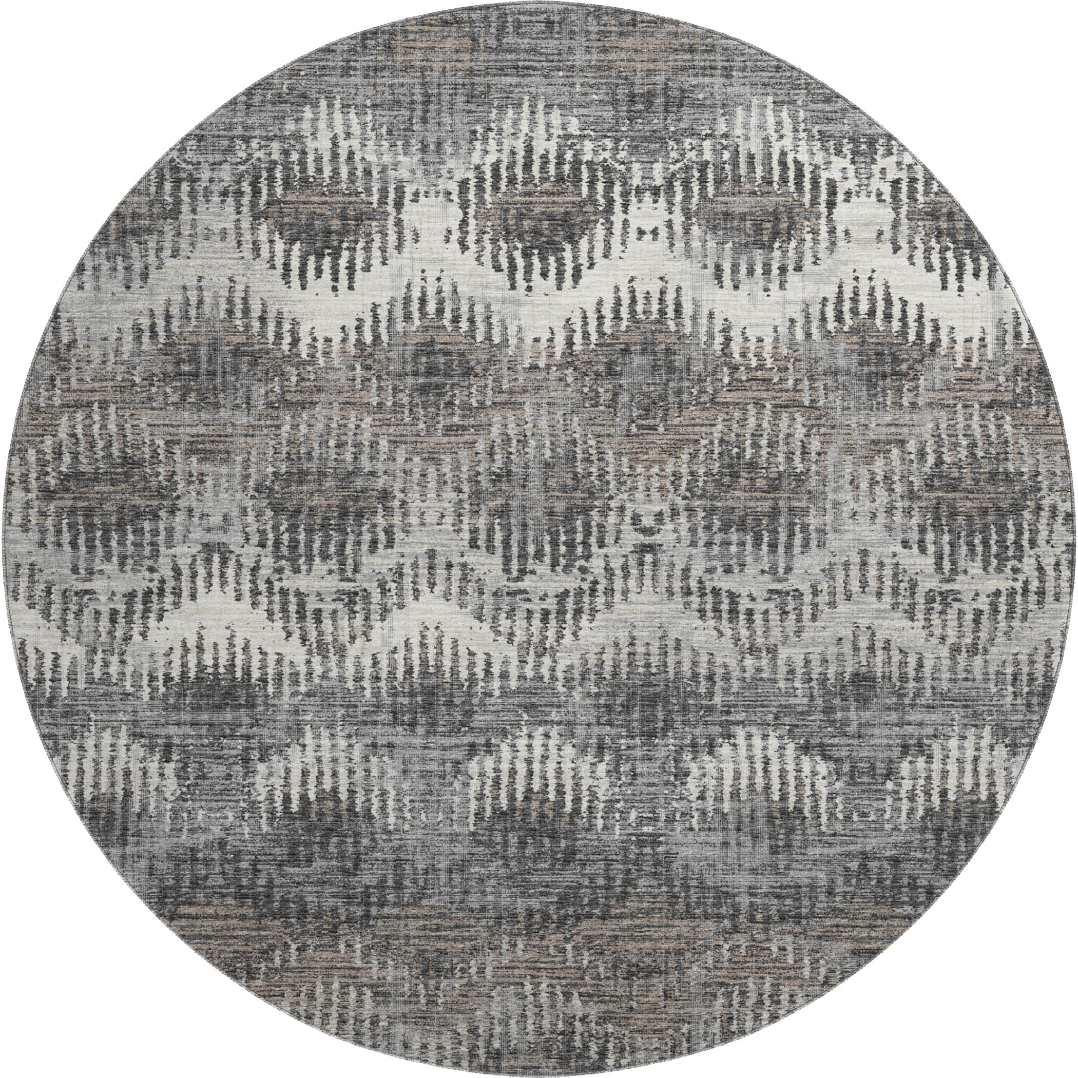 Bruges Machine Washable Transitional Shadow Gray Rug 8' x 8' #shape_Round