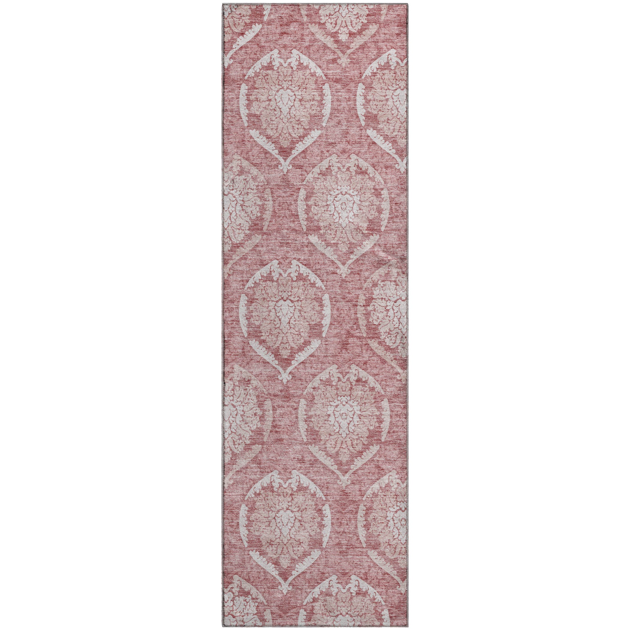 Kyoto Machine Washable Transitional Pink Rug 2'3" x 7'6" #shape_Runner