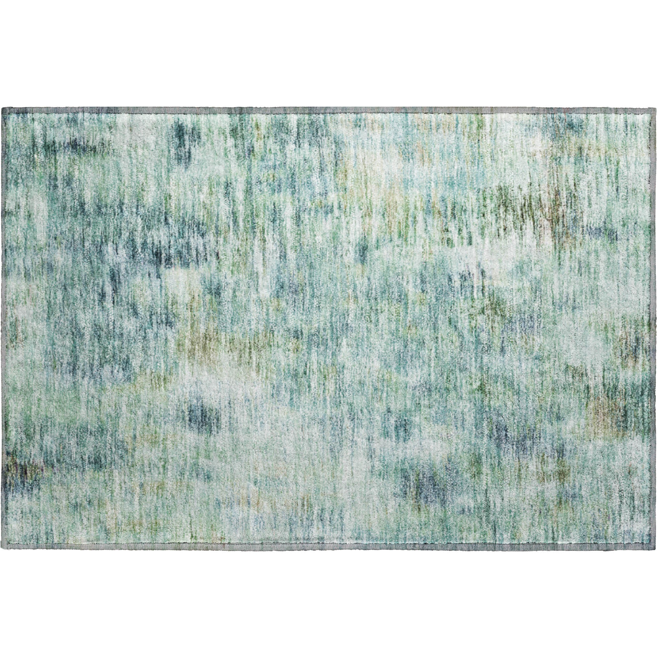Lucerne Machine Washable Transitional Teal Rug 1'8" x 2'6" #shape_Rectangle