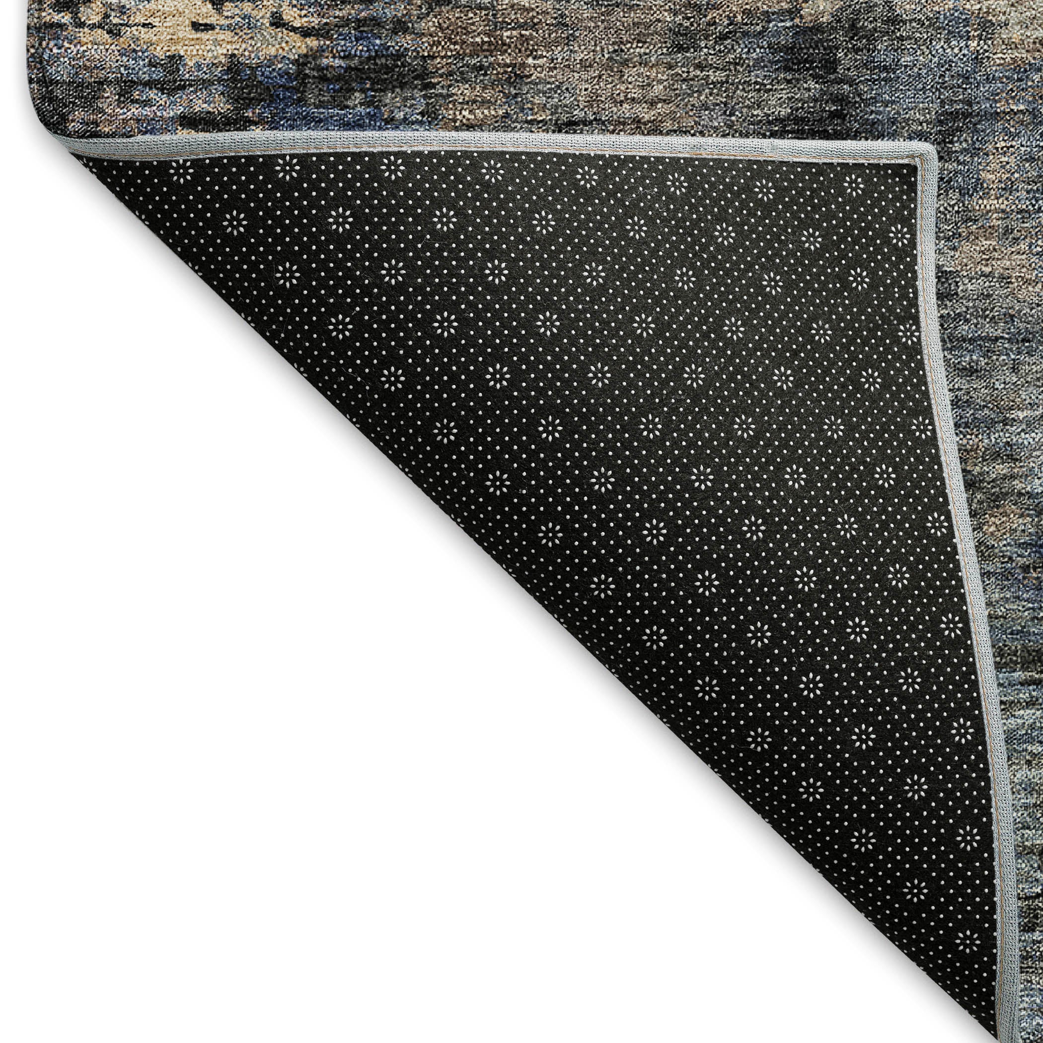 Florence Machine Washable Transitional Charcoal Gray Rug 1'8" x 2'6" #shape_Rectangle