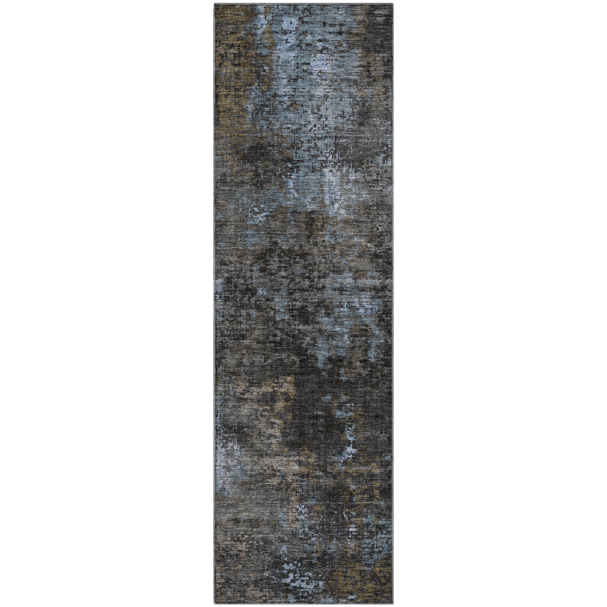 Florence Machine Washable Transitional Graphite Gray Rug 2'3" x 7'6" #shape_Runner