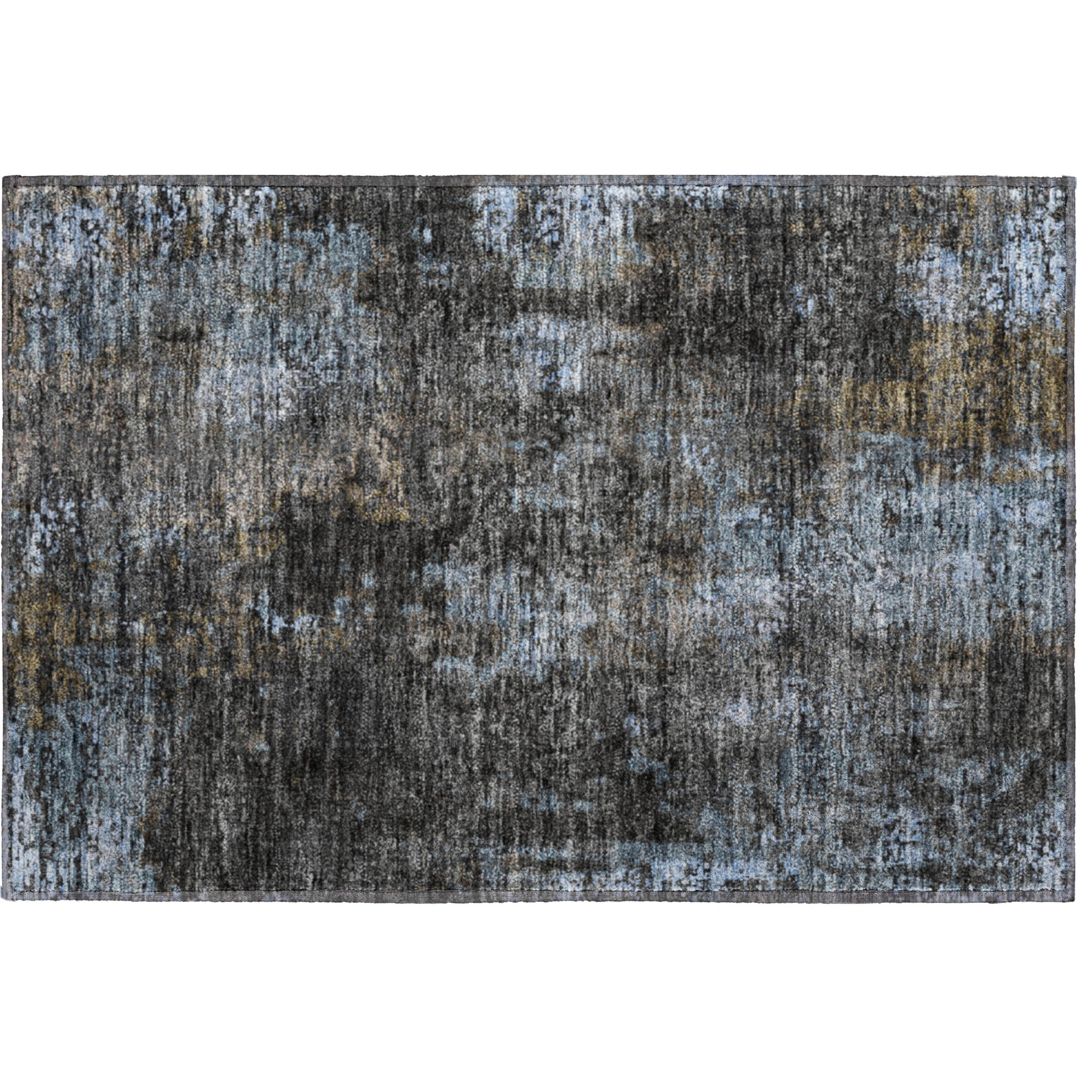 Florence Machine Washable Transitional Graphite Gray Rug 1'8" x 2'6" #shape_Rectangle