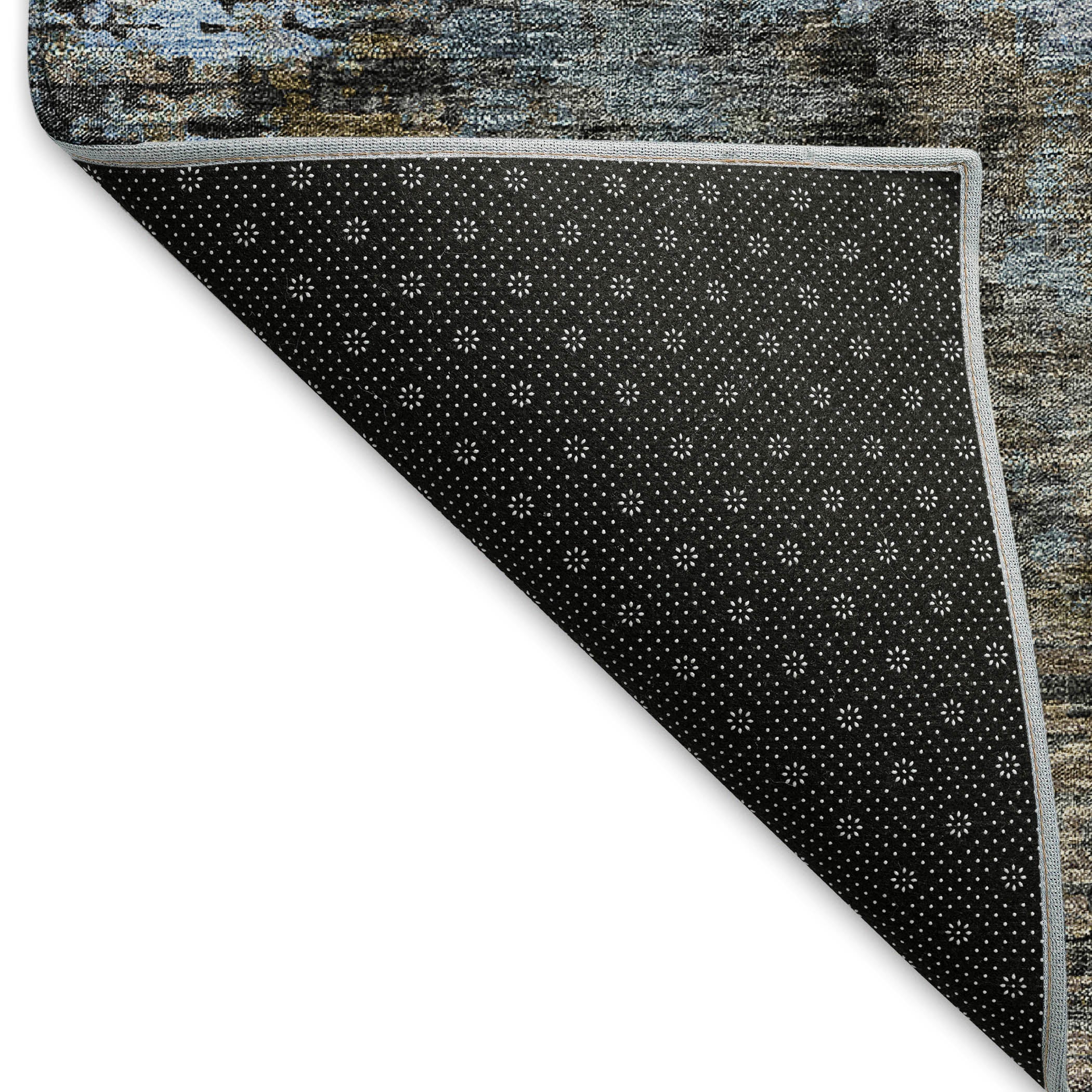 Florence Machine Washable Transitional Graphite Gray Rug 1'8" x 2'6" #shape_Rectangle