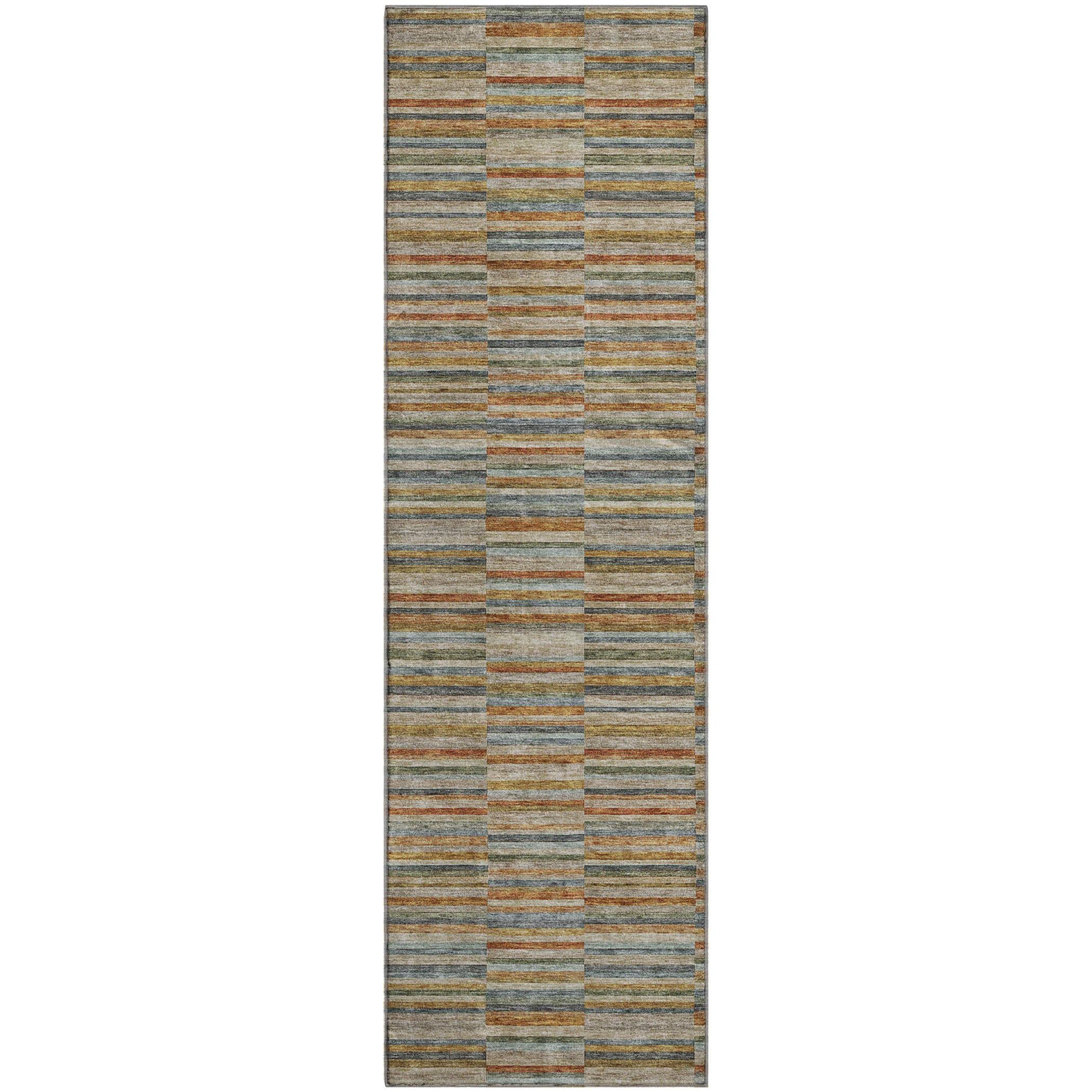 Rome Machine Washable Transitional Paprika Orange Rug 2'3" x 7'6" #shape_Runner