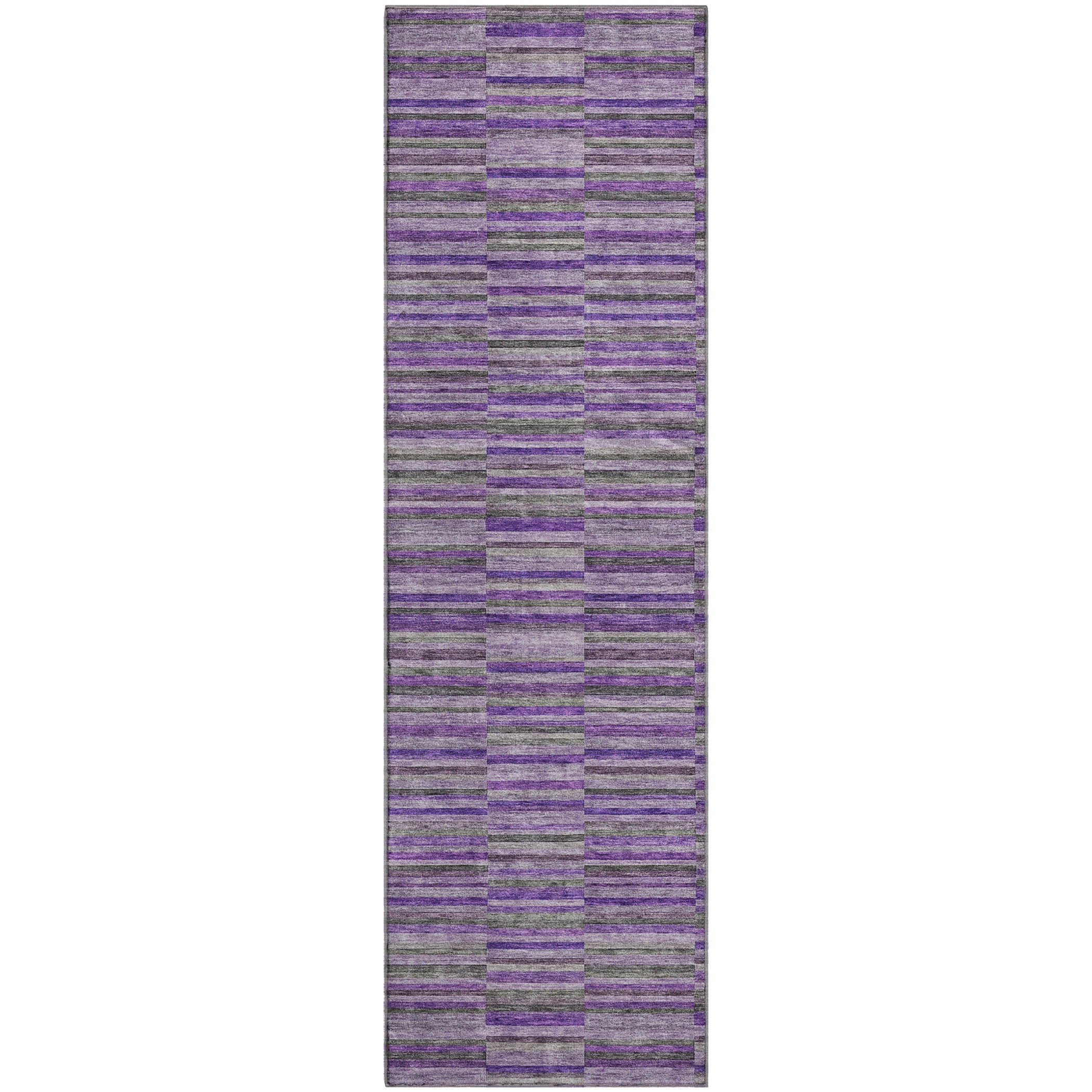 Rome Machine Washable Transitional Purple Rug 2'3" x 7'6" #shape_Runner