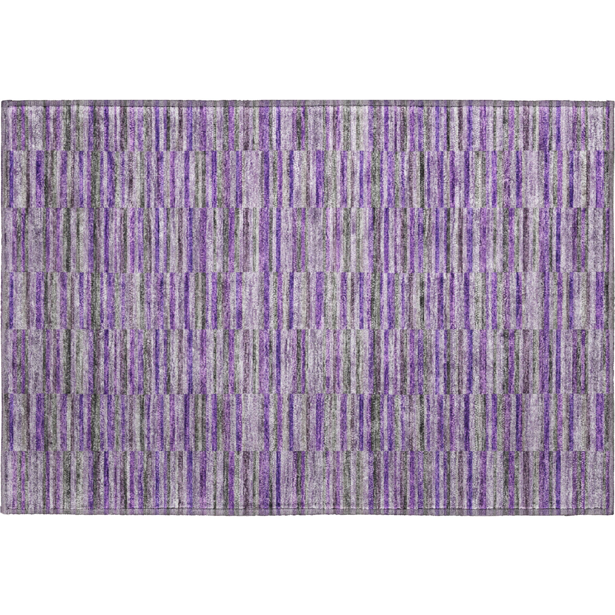 Rome Machine Washable Transitional Purple Rug 1'8" x 2'6" #shape_Rectangle