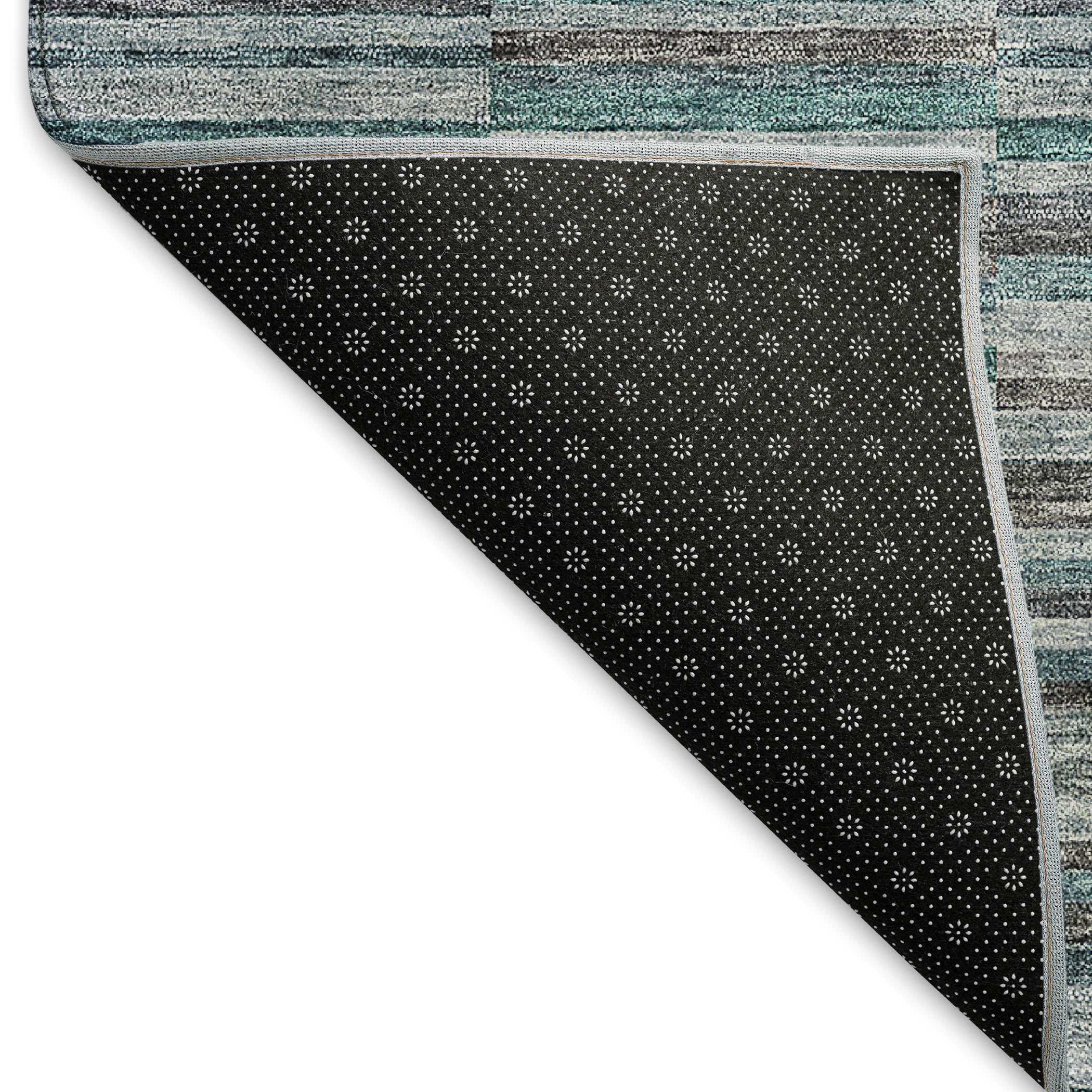 Rome Machine Washable Transitional Teal Rug 1'8" x 2'6" #shape_Rectangle