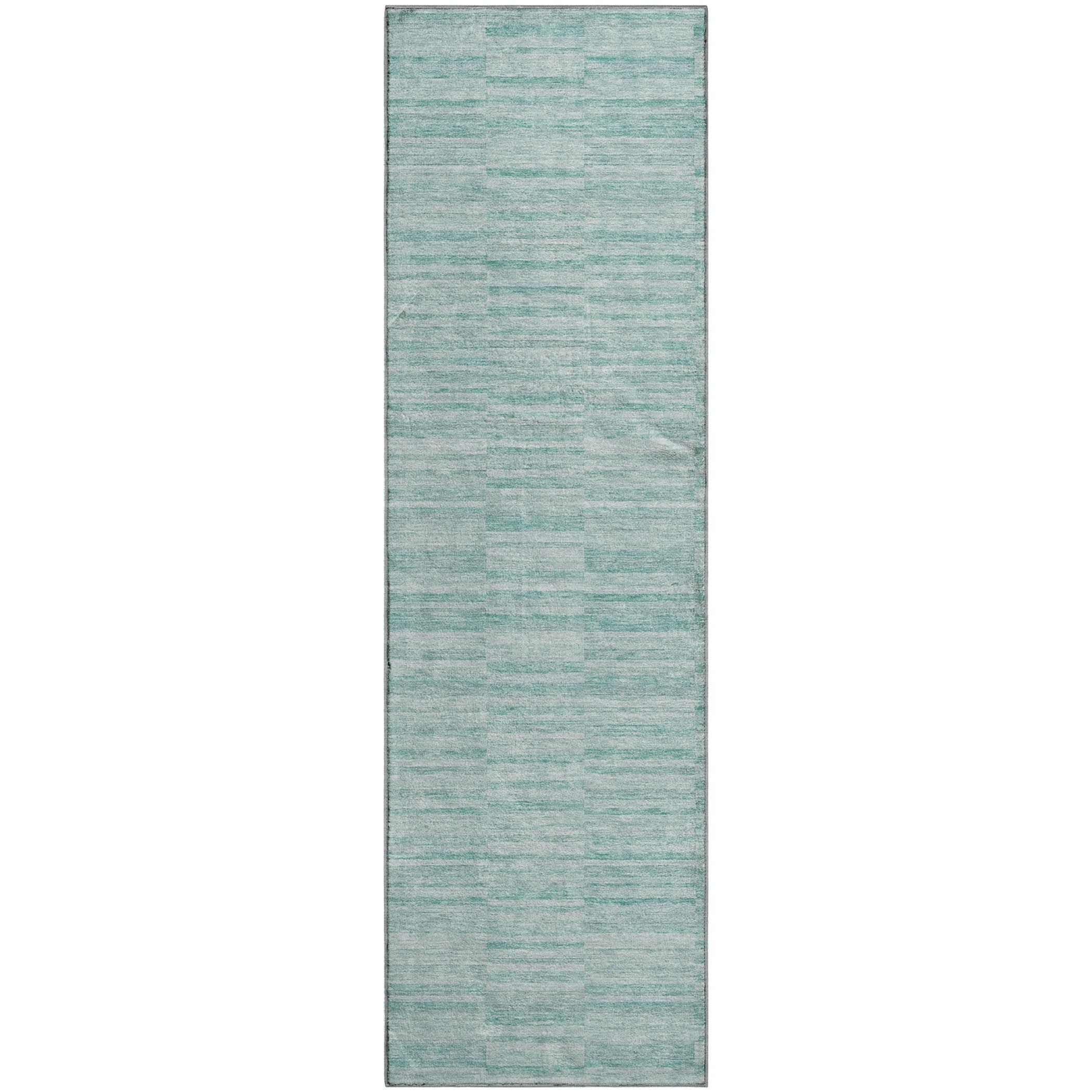 Colombo Machine Washable Transitional Turquoise Teal Rug 2'3" x 7'6" #shape_Runner