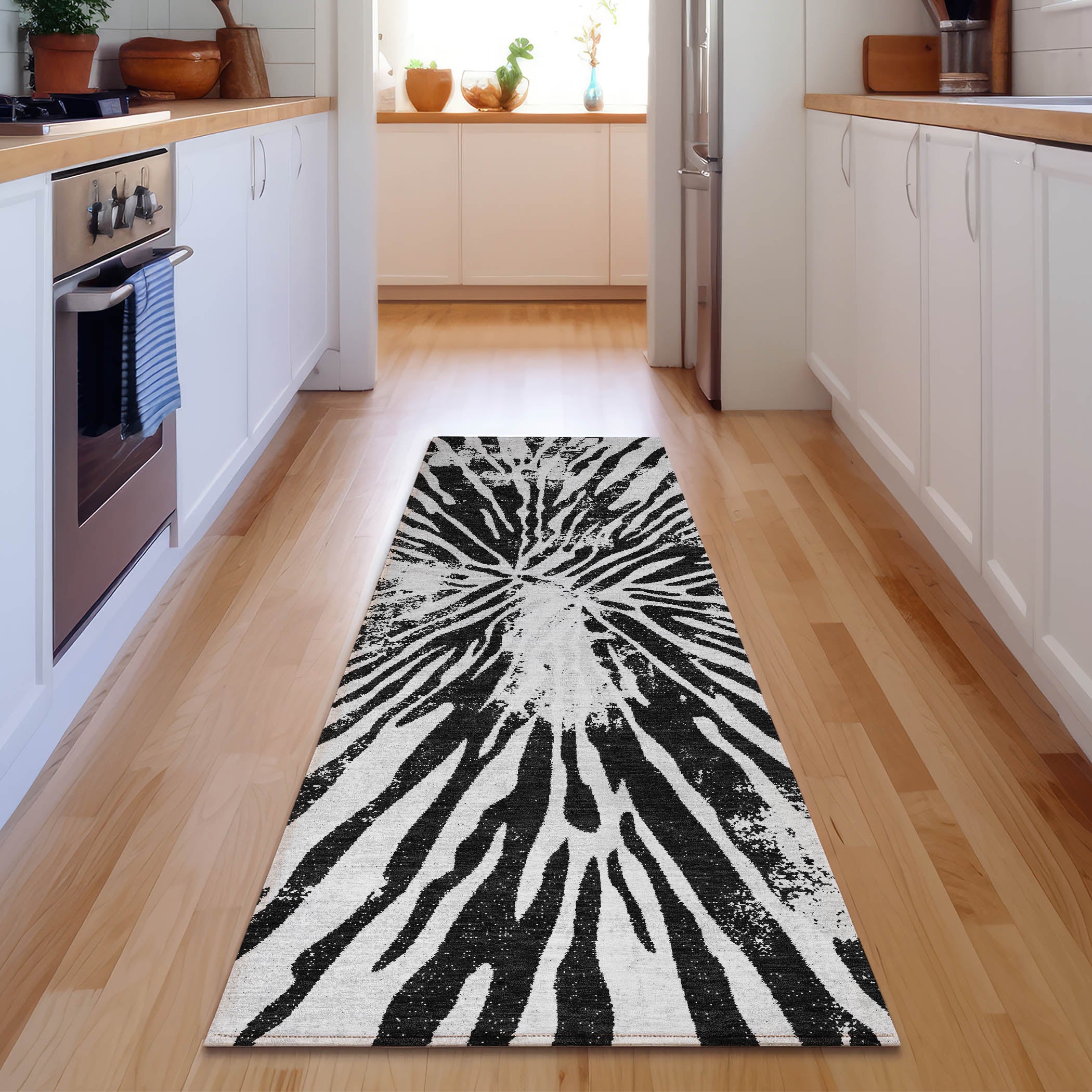 Prague Machine Washable Transitional Ivory Rug 2'3" x 7'6" #shape_Runner