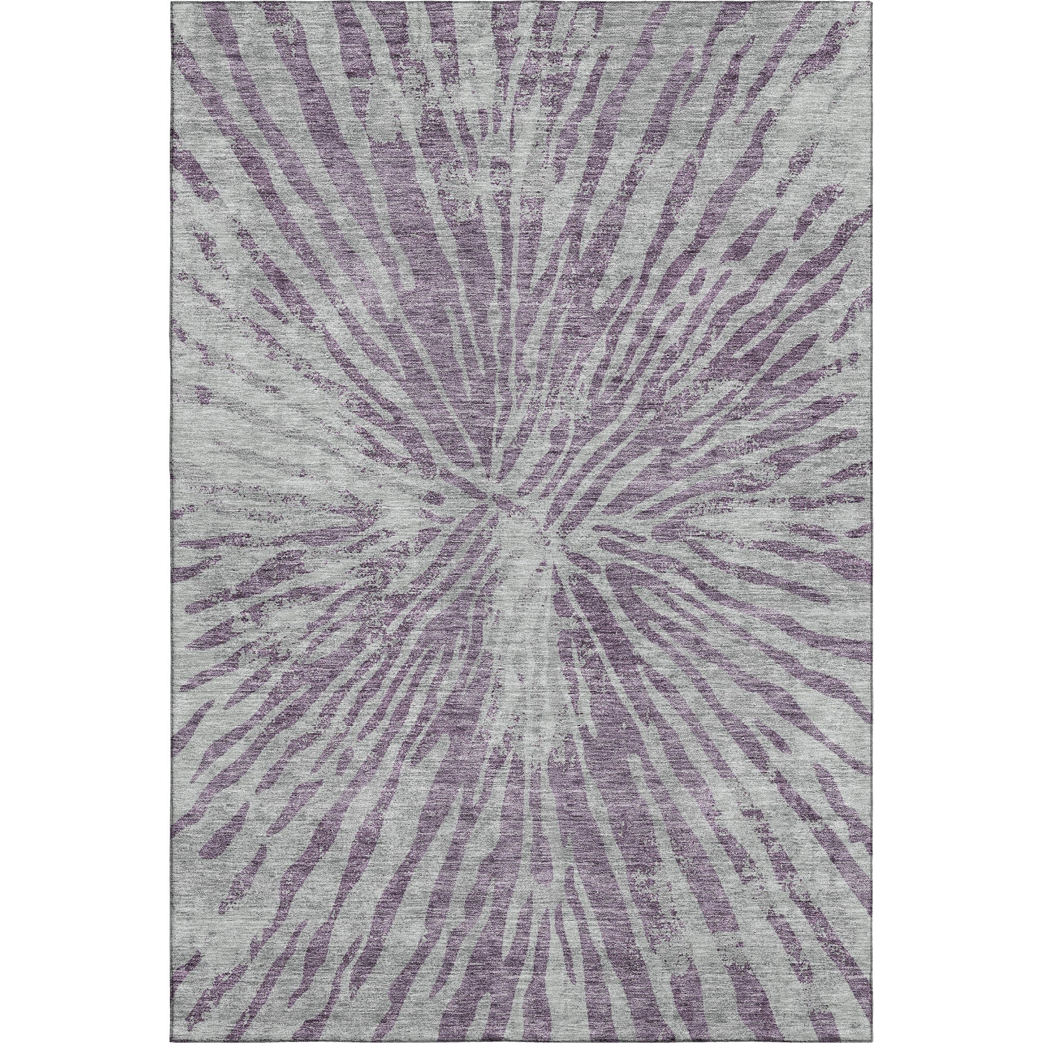 Prague Machine Washable Transitional Purple Rug 2'6" x 3'10" #shape_Rectangle