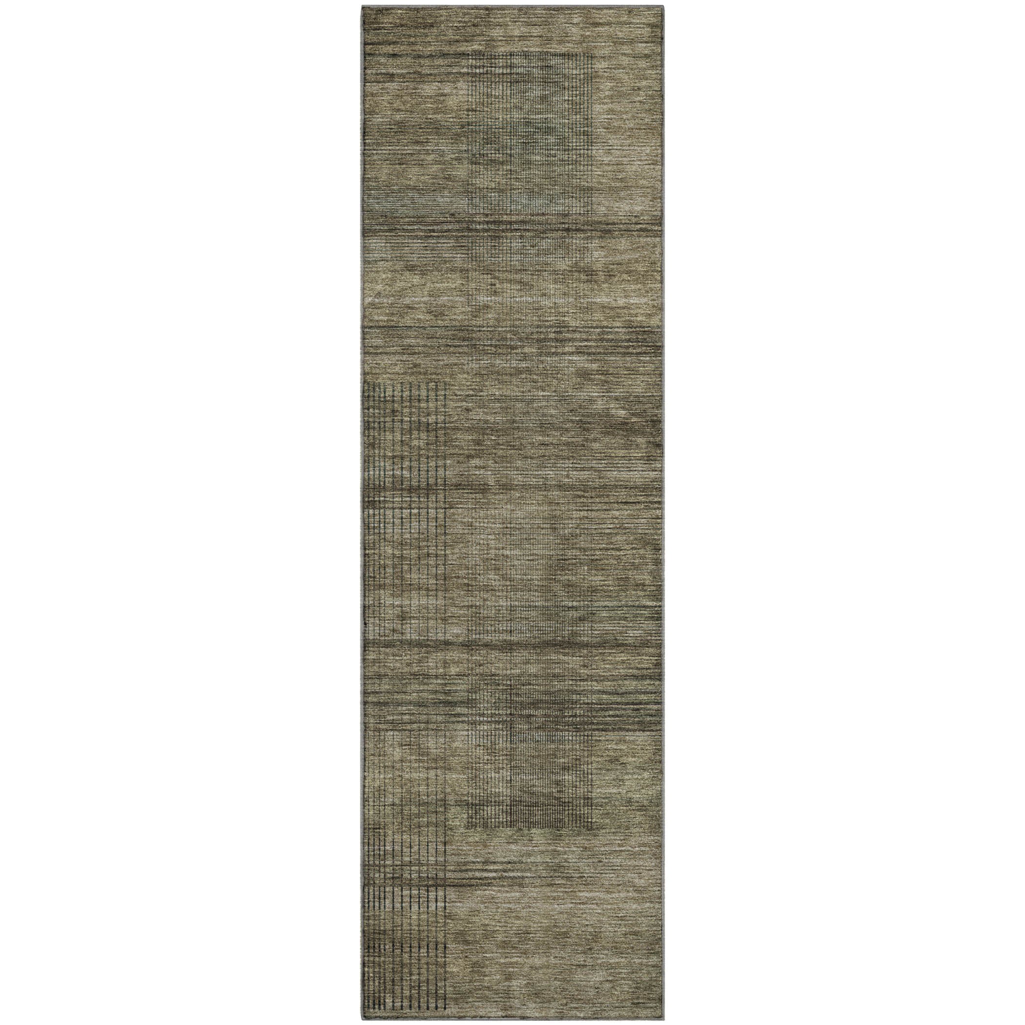 Porto Machine Washable Transitional Brown Rug 2'3" x 7'6" #shape_Runner