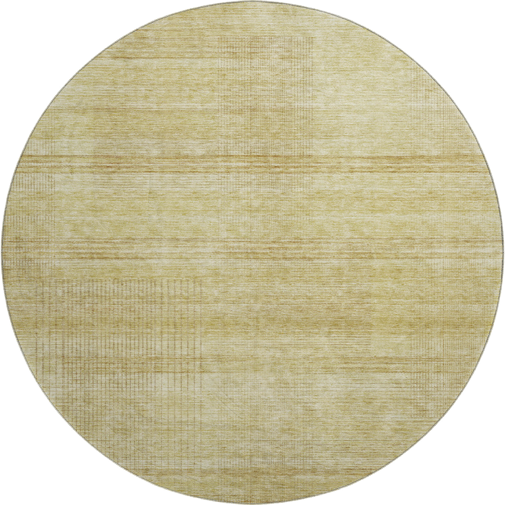 Porto Machine Washable Transitional Gold Rug 8' x 8' #shape_Round