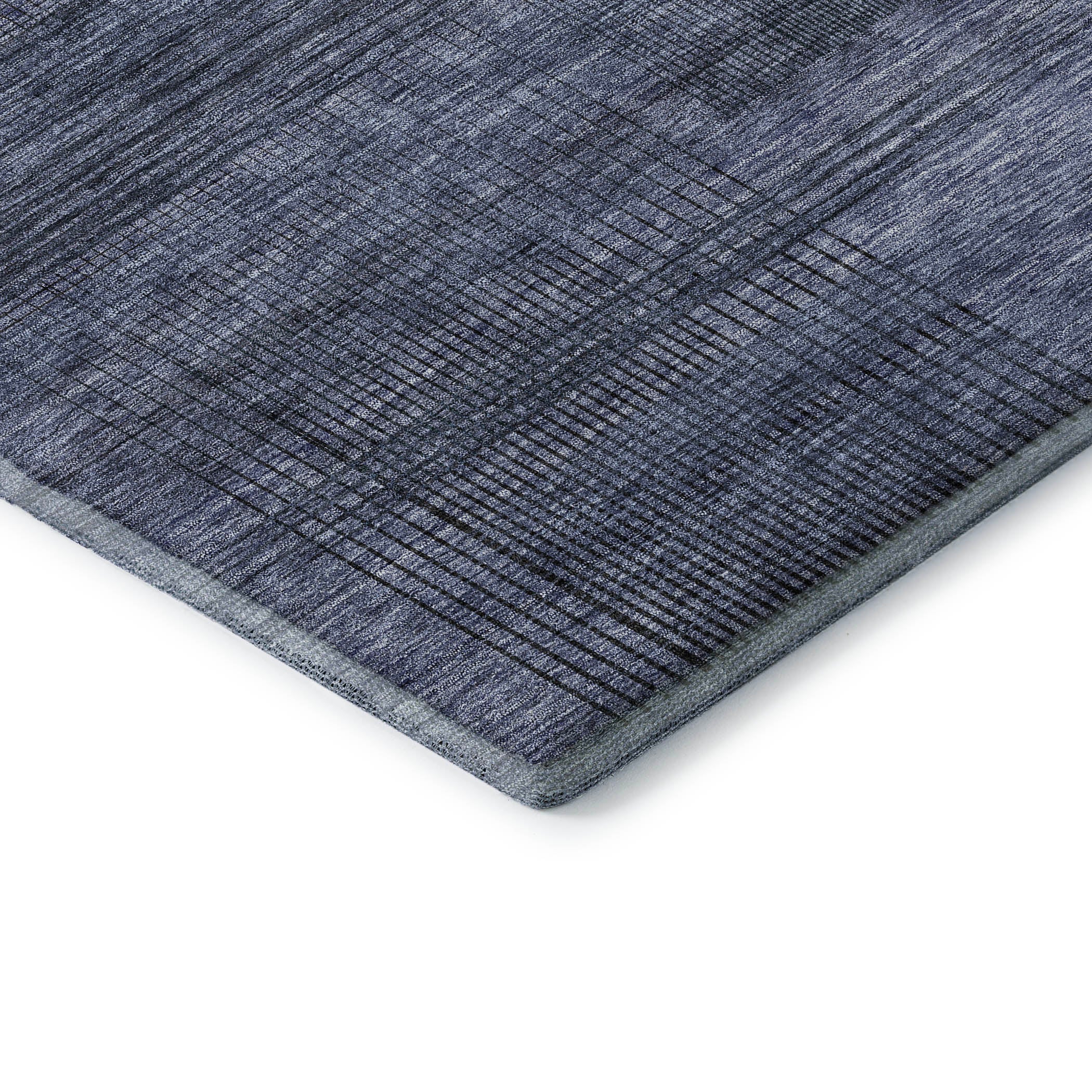 Porto Machine Washable Transitional Navy Blue Rug 1'8" x 2'6" #shape_Rectangle