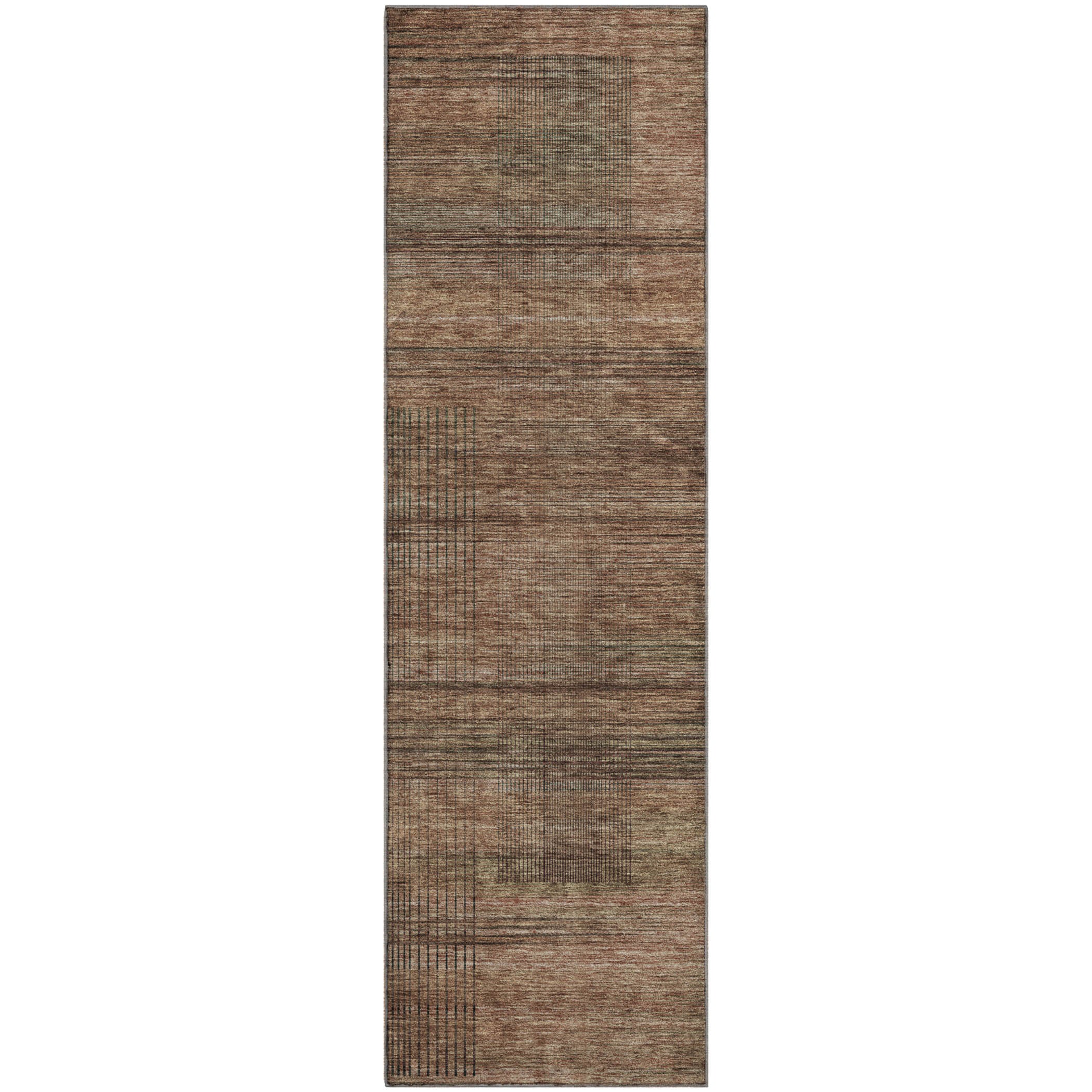 Porto Machine Washable Transitional Paprika Orange Rug 2'3" x 7'6" #shape_Runner