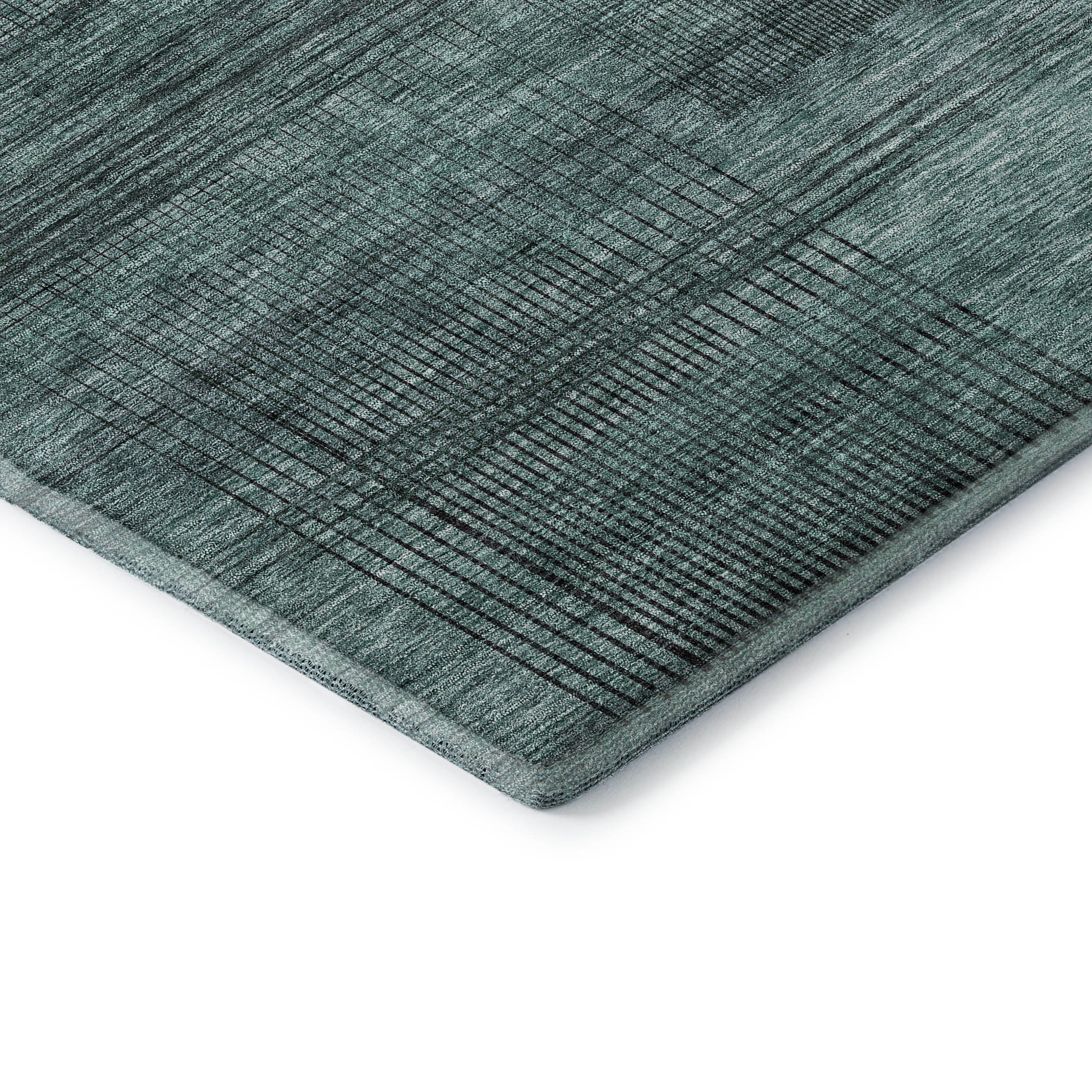 Porto Machine Washable Transitional Teal Rug 1'8" x 2'6" #shape_Rectangle