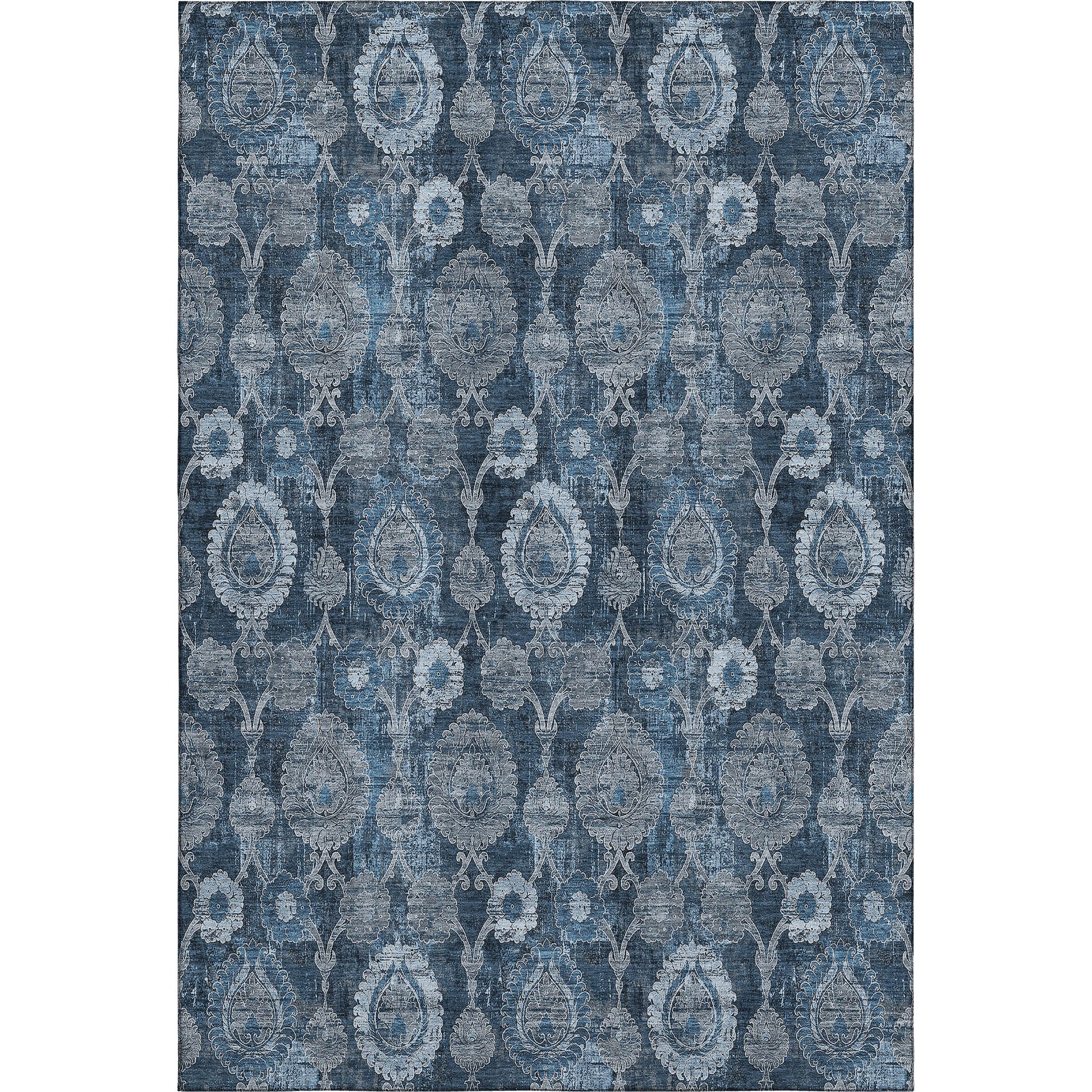 Seoul Machine Washable Transitional Navy Blue Rug 2'6" x 3'10" #shape_Rectangle