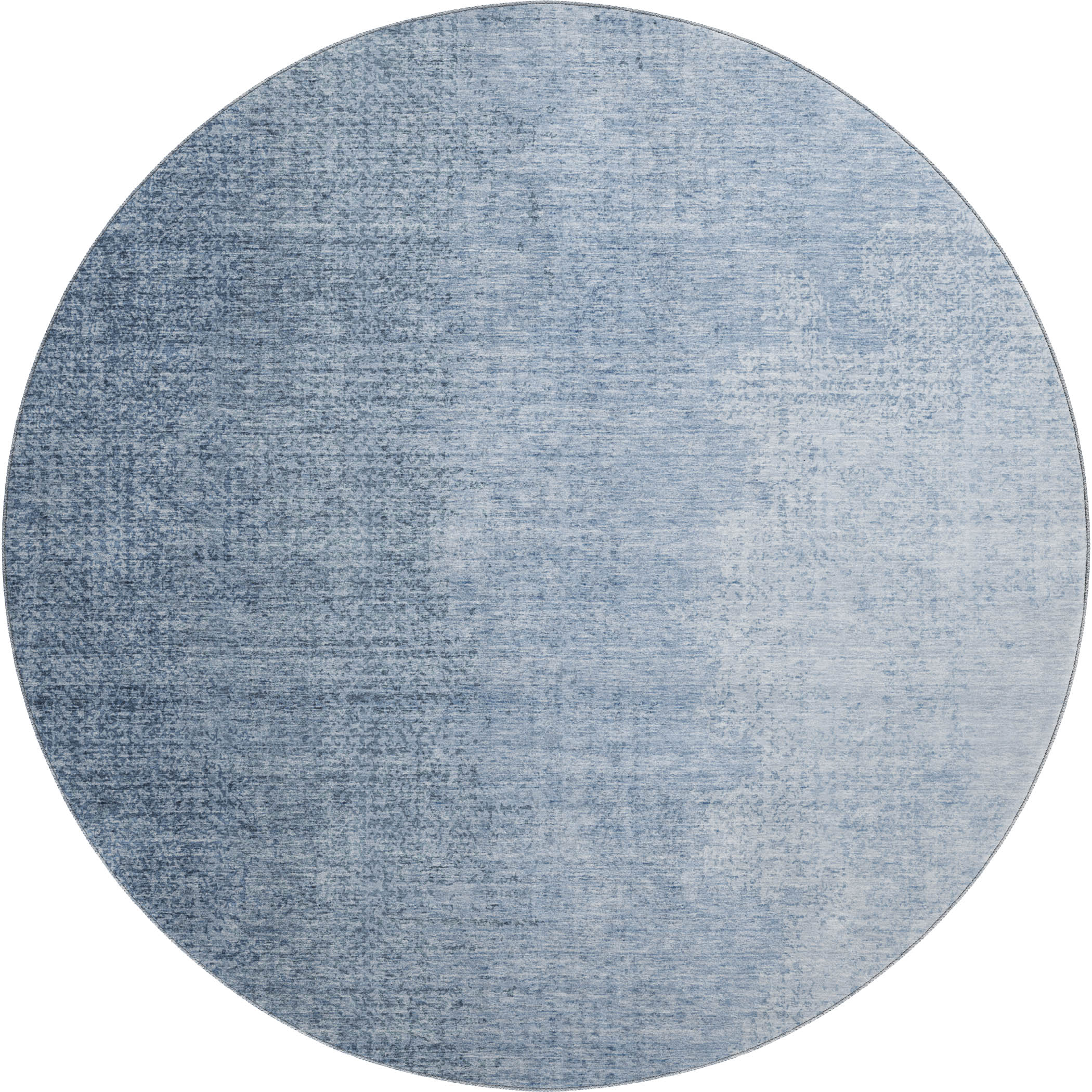 Mostar Machine Washable Transitional Blue Rug 8' x 8' #shape_Round