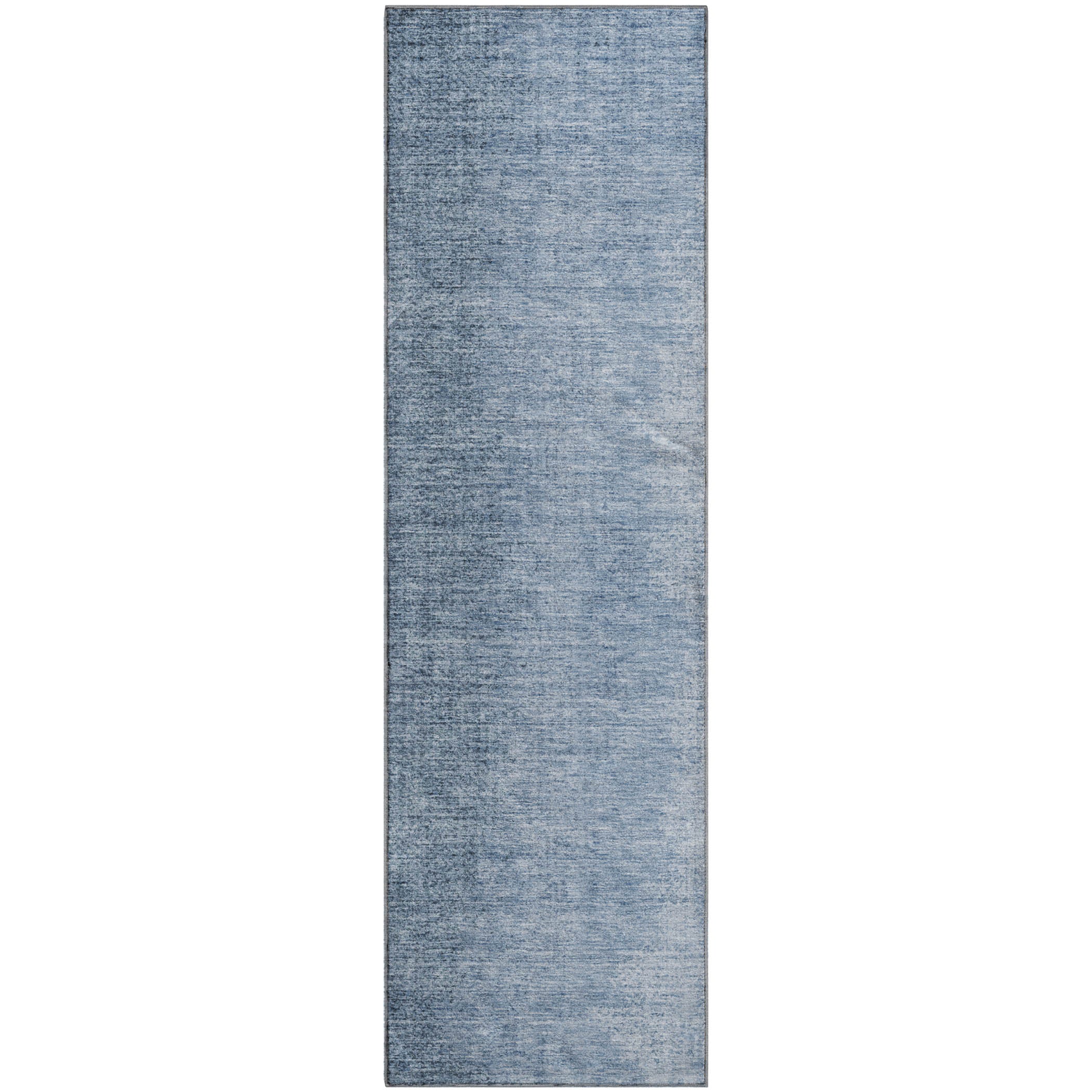 Mostar Machine Washable Transitional Blue Rug 2'3" x 7'6" #shape_Runner