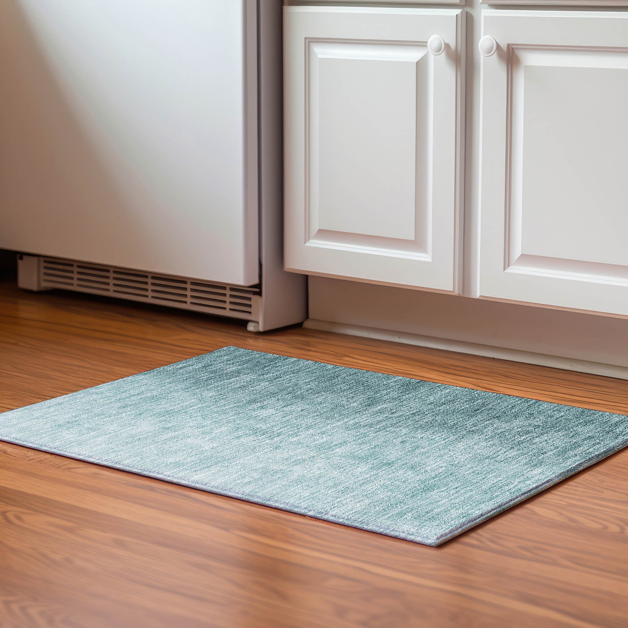 Mostar Machine Washable Transitional Teal Rug 1'8" x 2'6" #shape_Rectangle