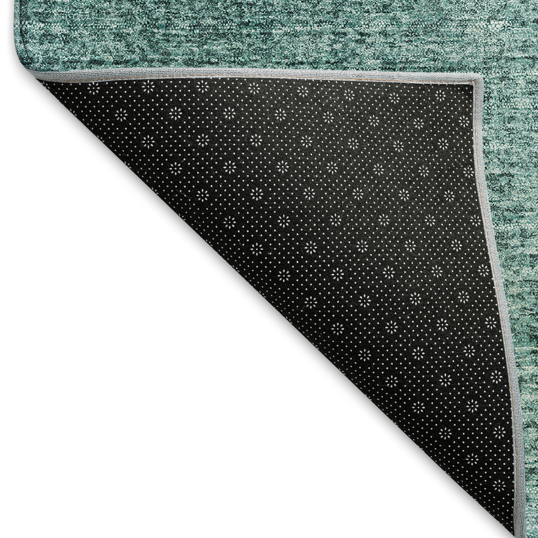 Mostar Machine Washable Transitional Teal Rug 1'8" x 2'6" #shape_Rectangle