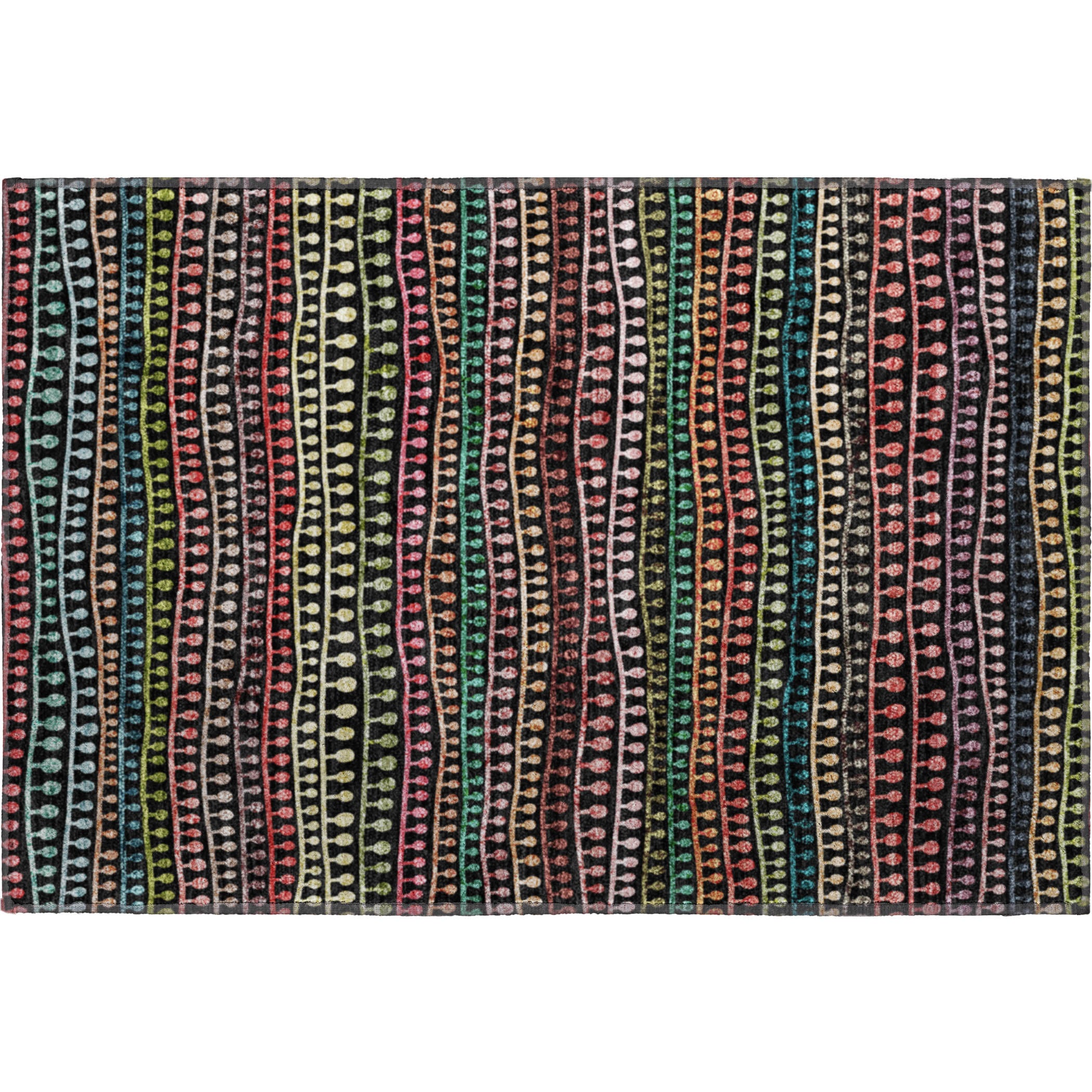 Nairobi Machine Washable Transitional Black Rug 1'8" x 2'6" #shape_Rectangle