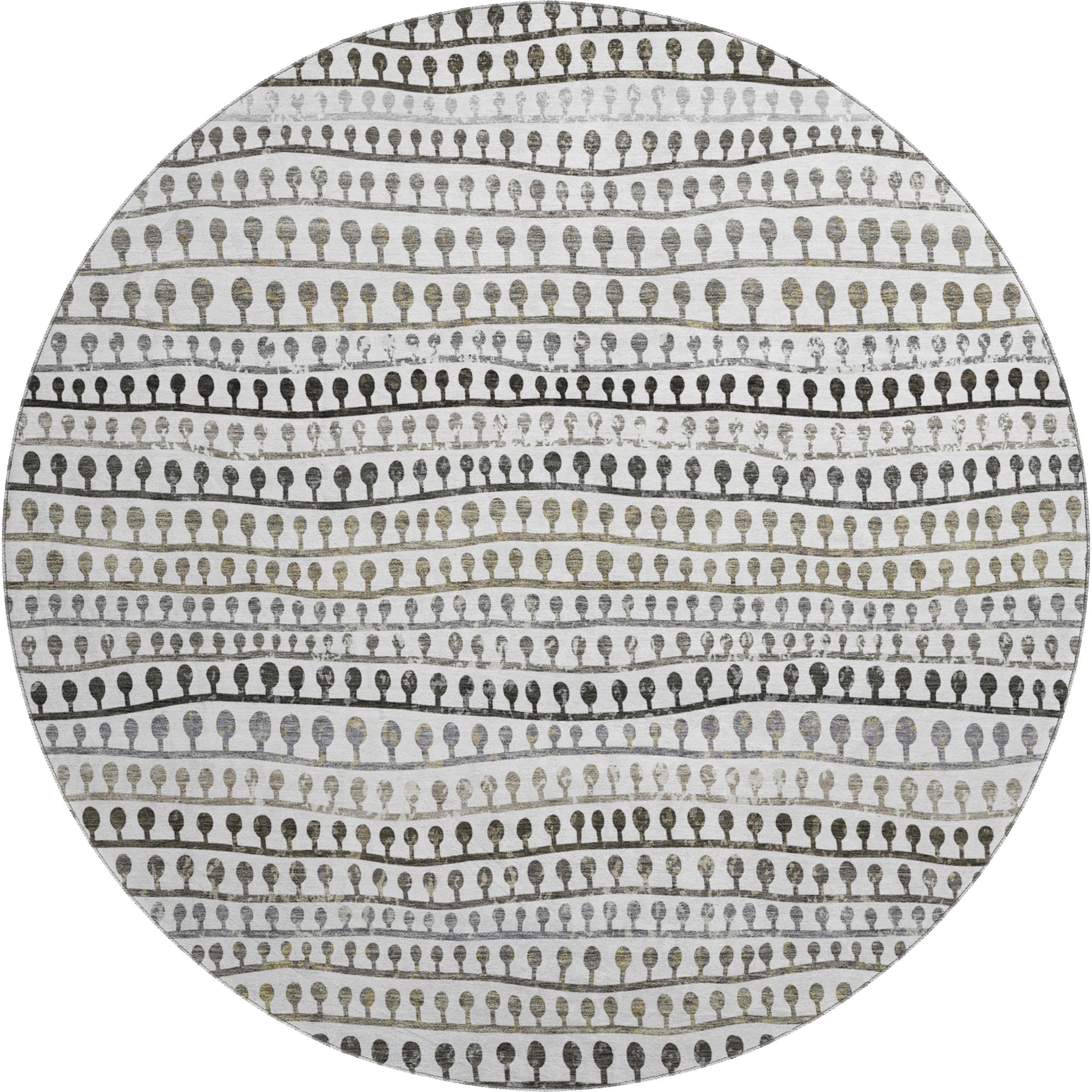 Nairobi Machine Washable Transitional Ivory Rug 8' x 8' #shape_Round