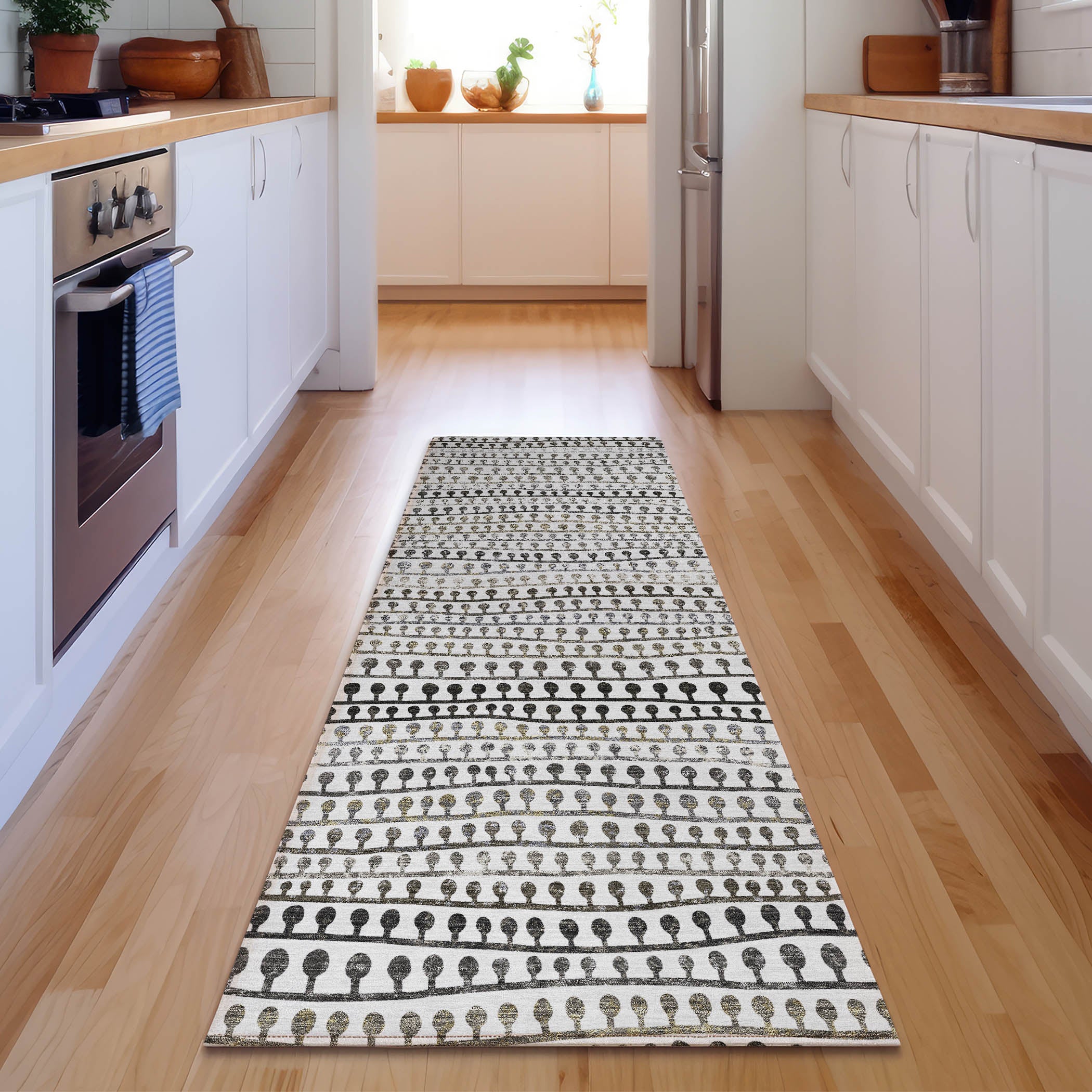 Nairobi Machine Washable Transitional Ivory Rug 2'3" x 7'6" #shape_Runner
