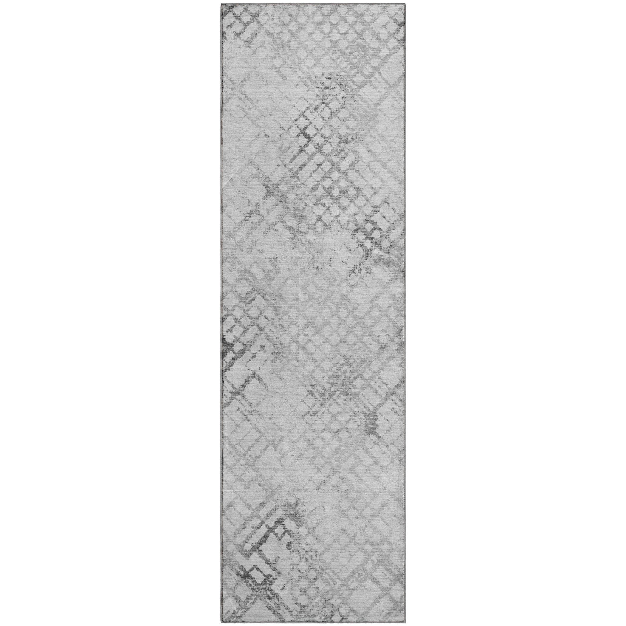 Prague Machine Washable Transitional Gray Rug 2'3" x 7'6" #shape_Runner