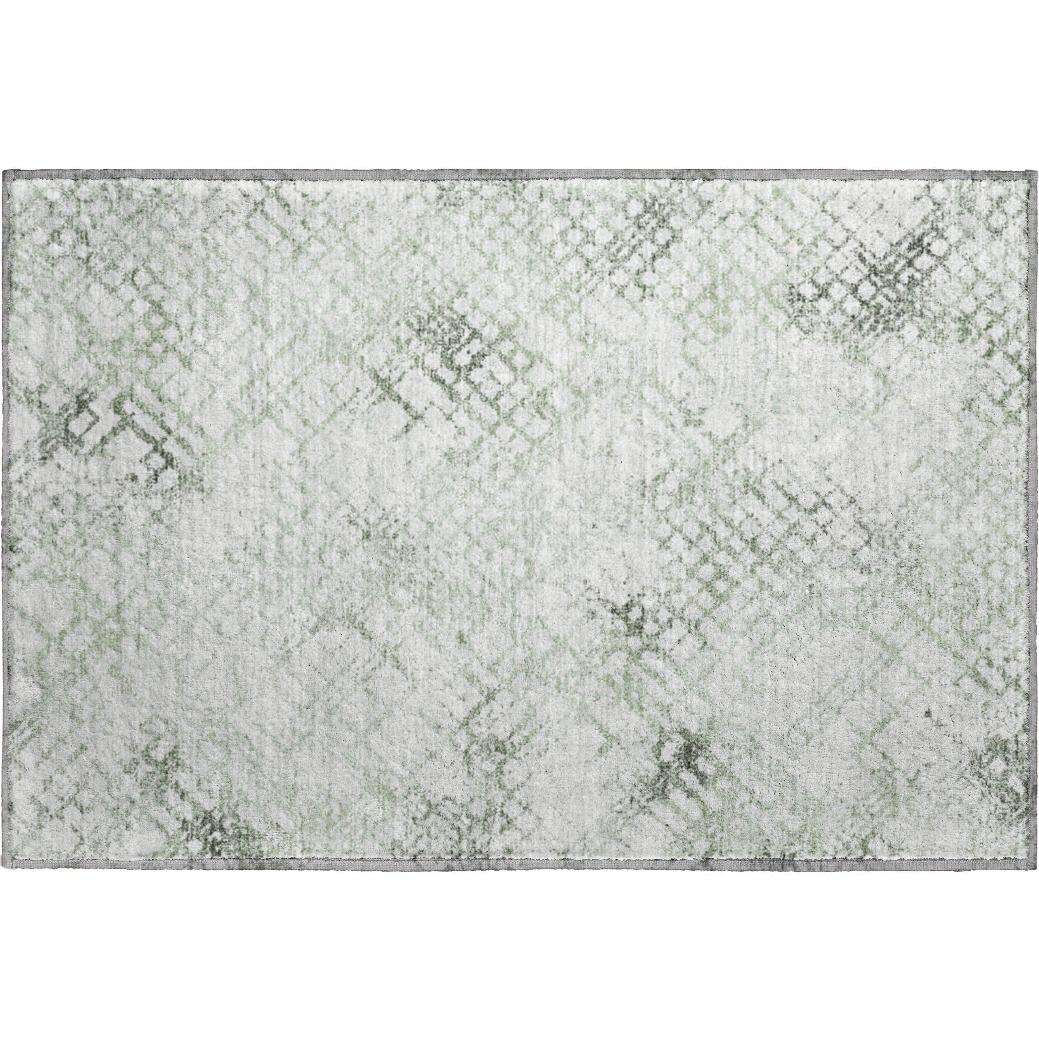 Prague Machine Washable Transitional Green Rug 1'8" x 2'6" #shape_Rectangle