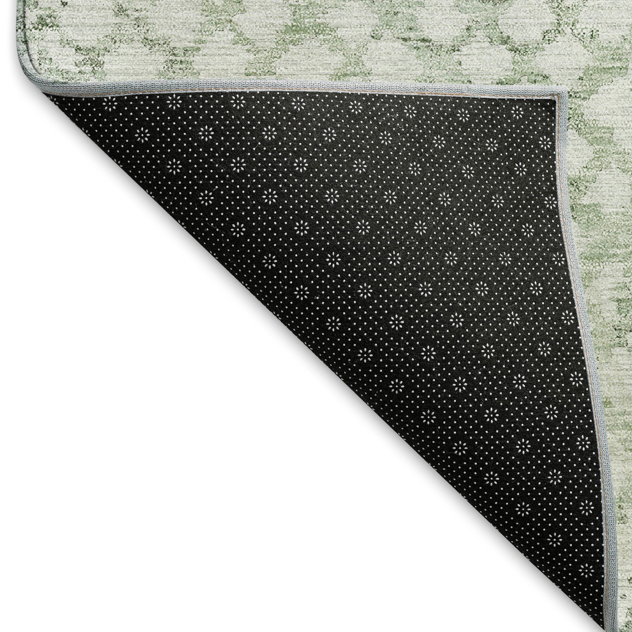 Prague Machine Washable Transitional Green Rug 1'8" x 2'6" #shape_Rectangle