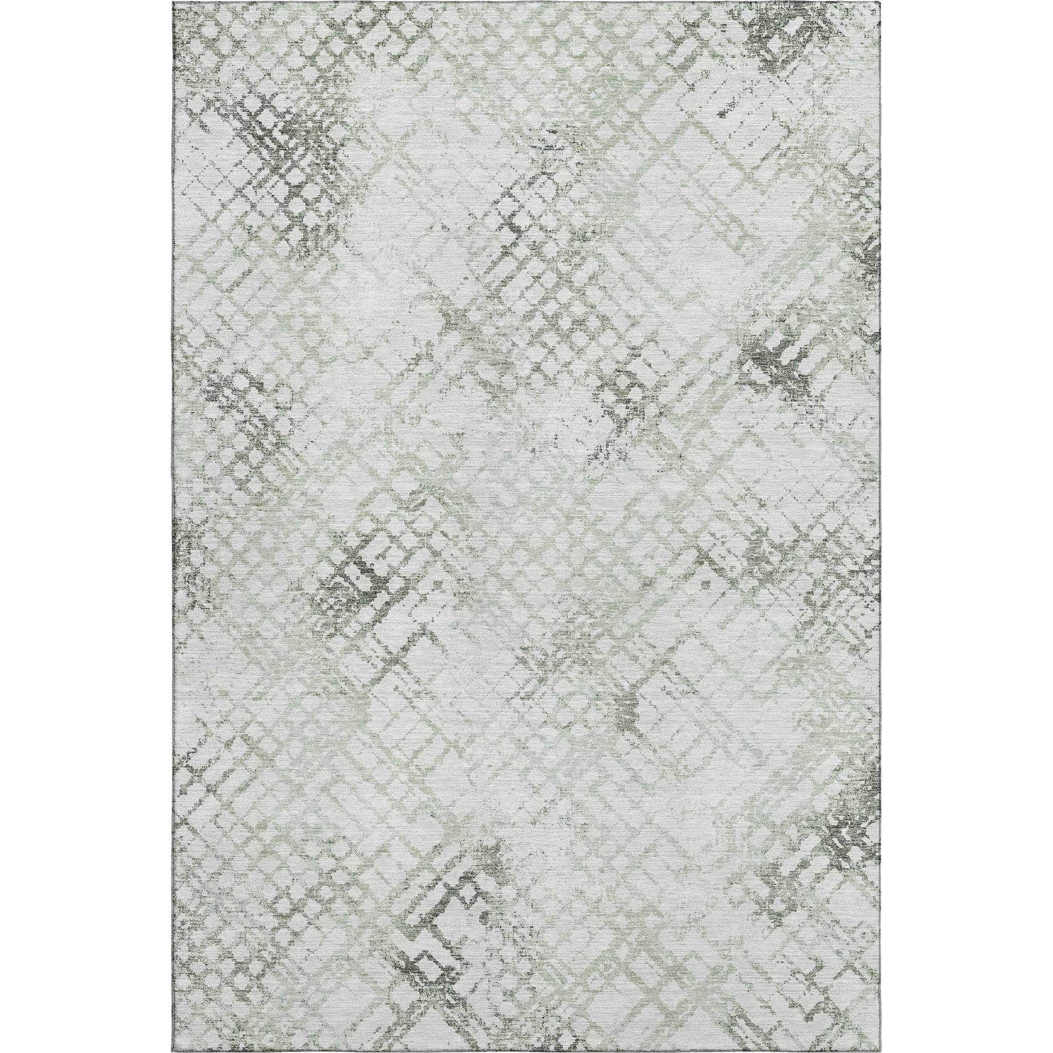 Prague Machine Washable Transitional Green Rug 2'6" x 3'10" #shape_Rectangle