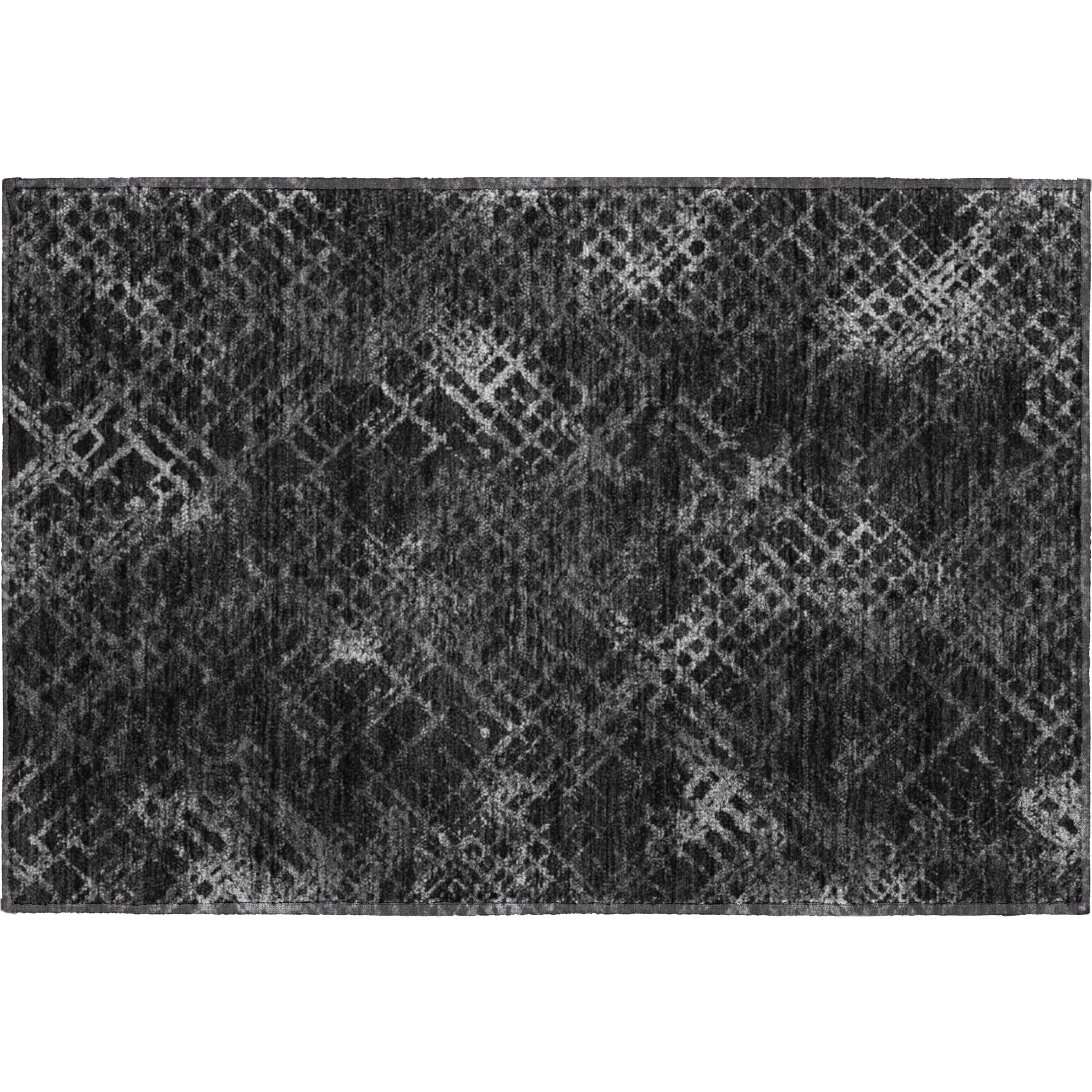 Tallinn Machine Washable Transitional Charcoal Gray Rug 1'8" x 2'6" #shape_Rectangle