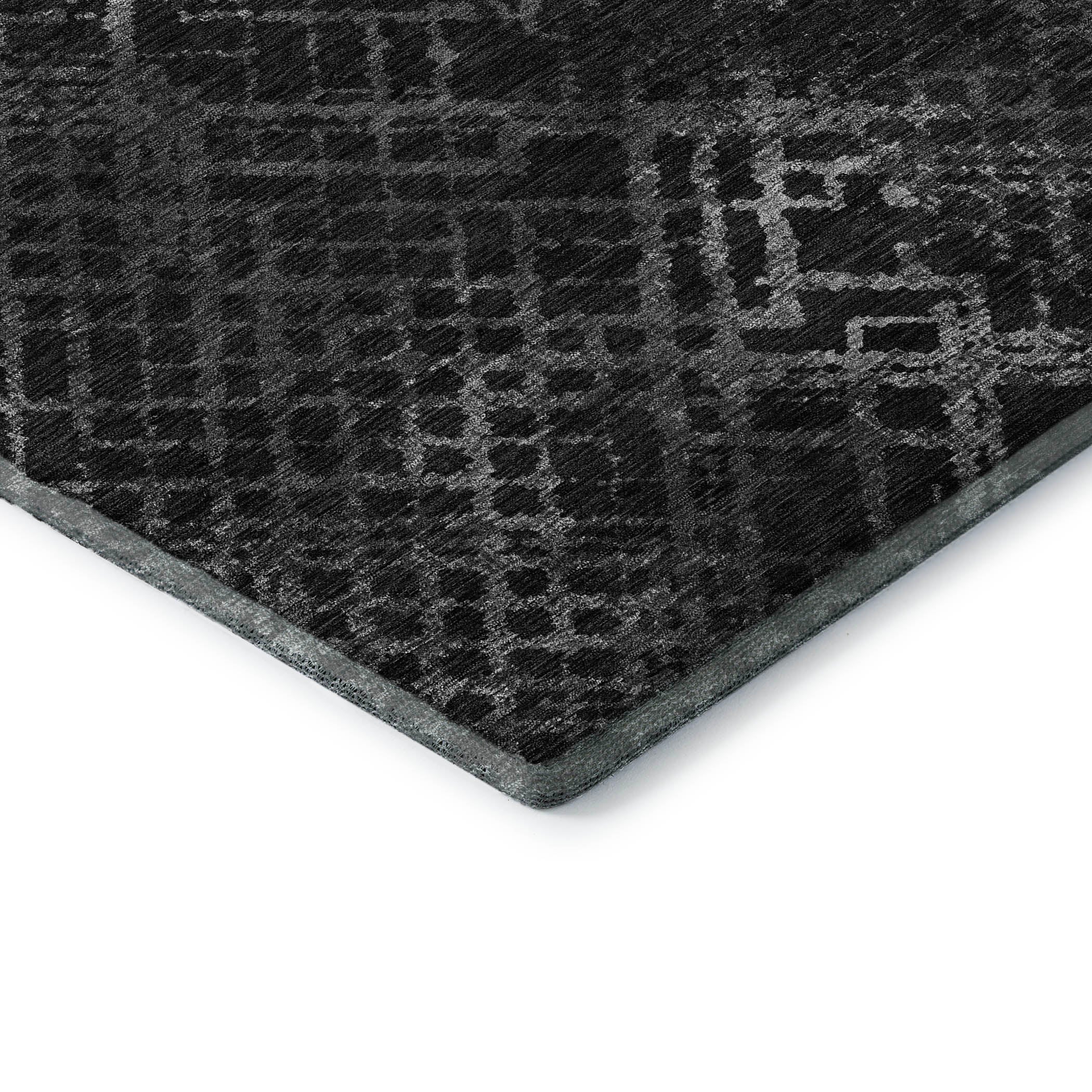 Tallinn Machine Washable Transitional Charcoal Gray Rug 1'8" x 2'6" #shape_Rectangle