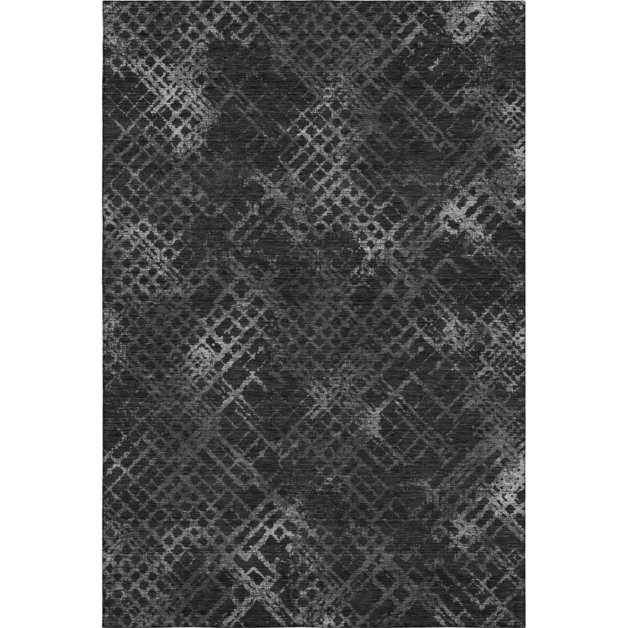 Tallinn Machine Washable Transitional Charcoal Gray Rug 2'6" x 3'10" #shape_Rectangle