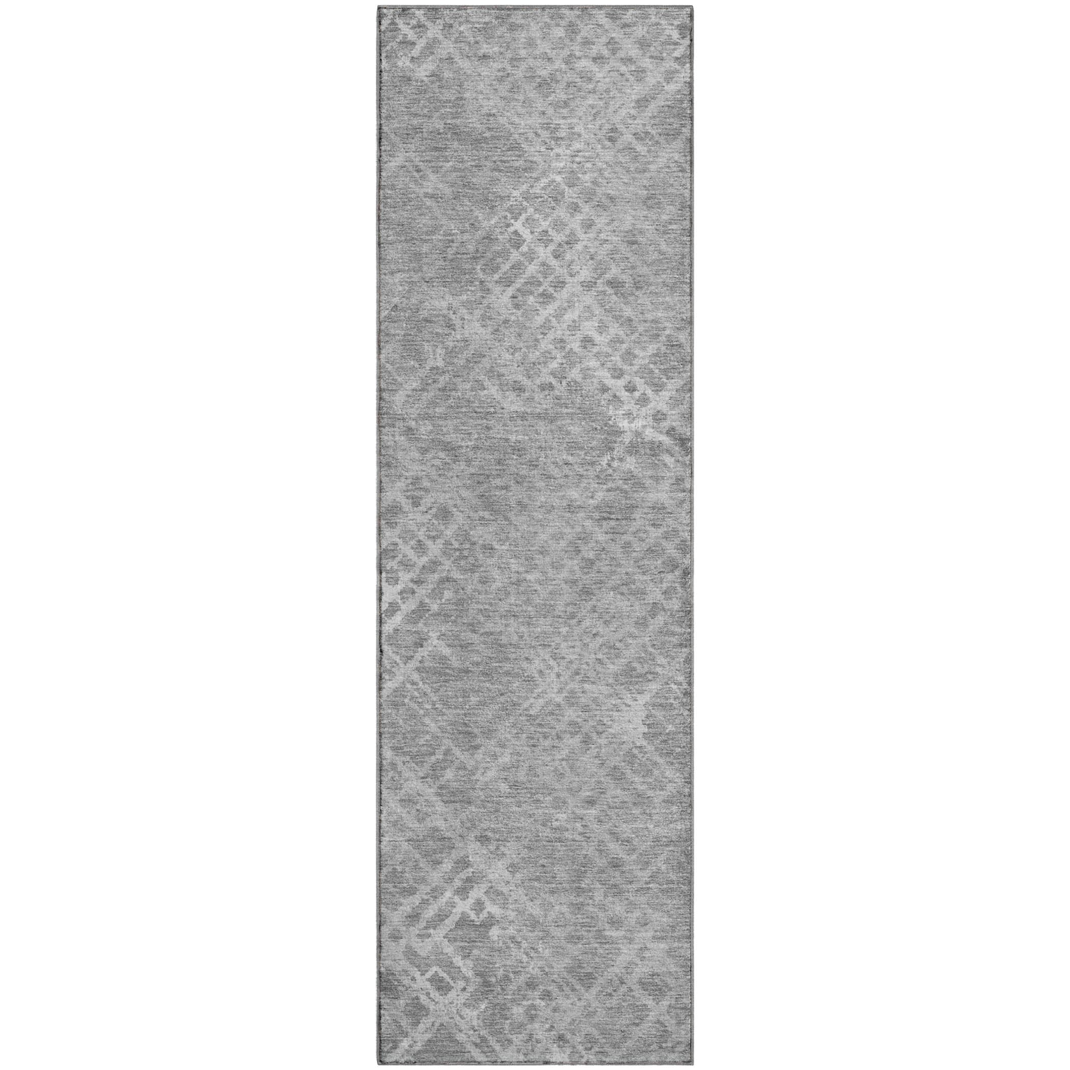 Tallinn Machine Washable Transitional Gray Rug 2'3" x 7'6" #shape_Runner