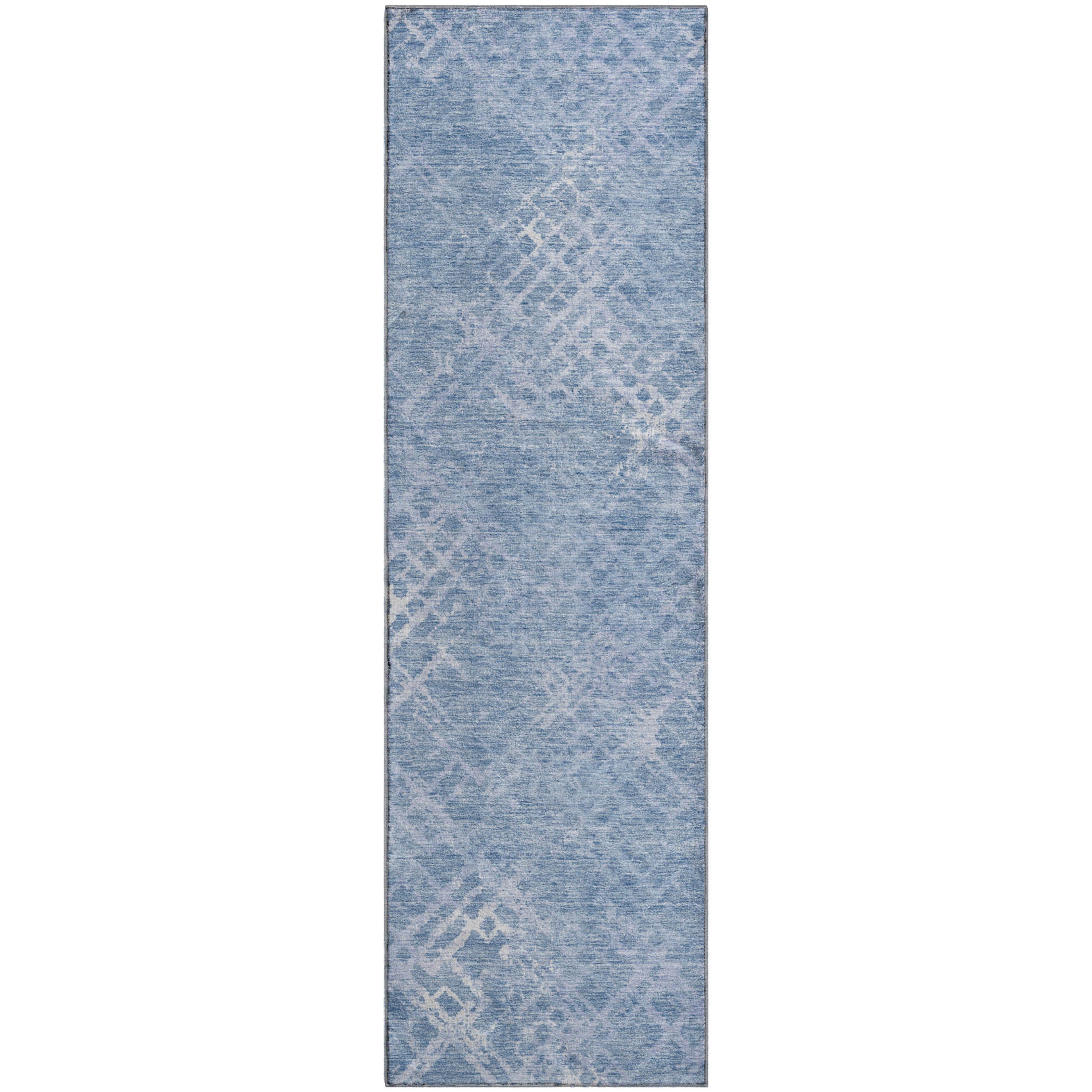 Tallinn Machine Washable Transitional Sky Blue Rug 2'3" x 7'6" #shape_Runner