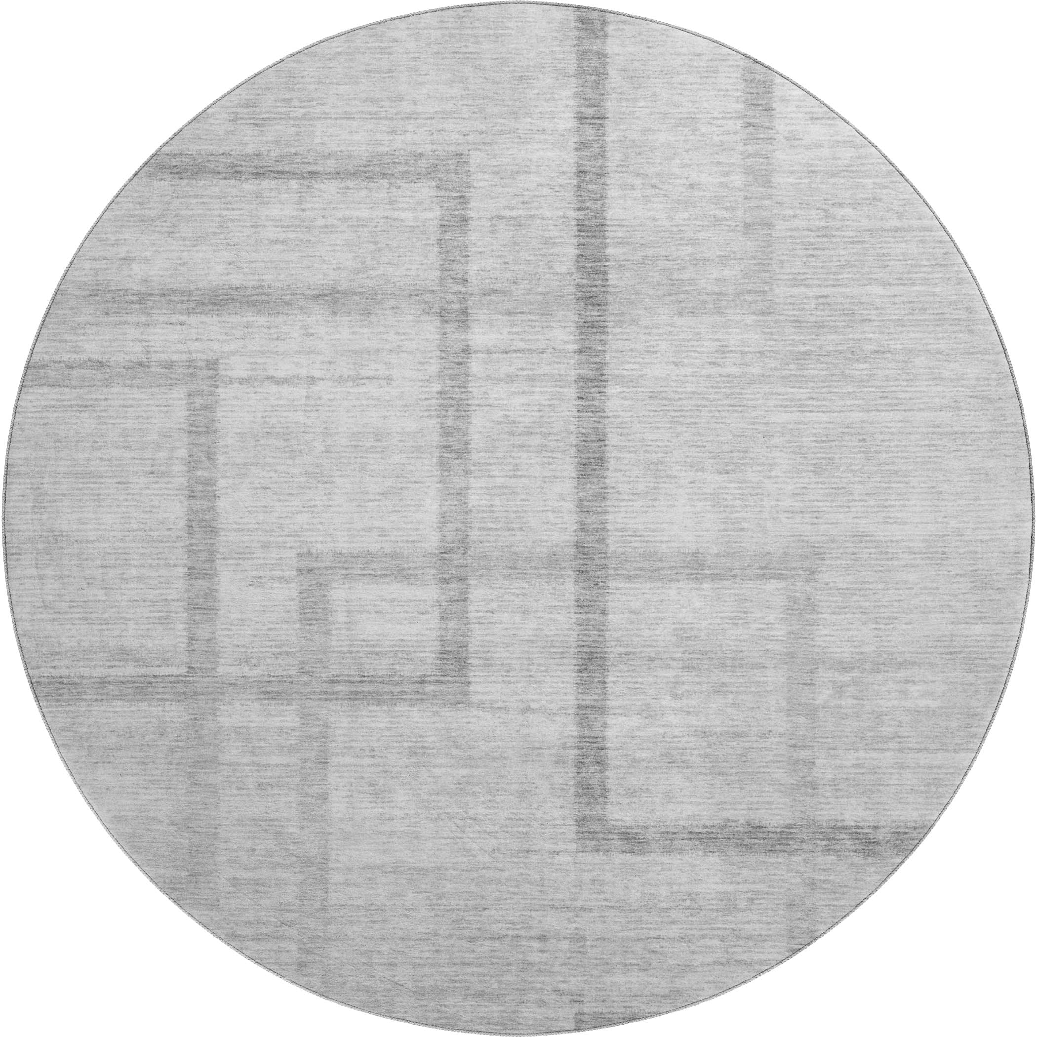 Montevideo Machine Washable Transitional Gray Rug 8' x 8' #shape_Round