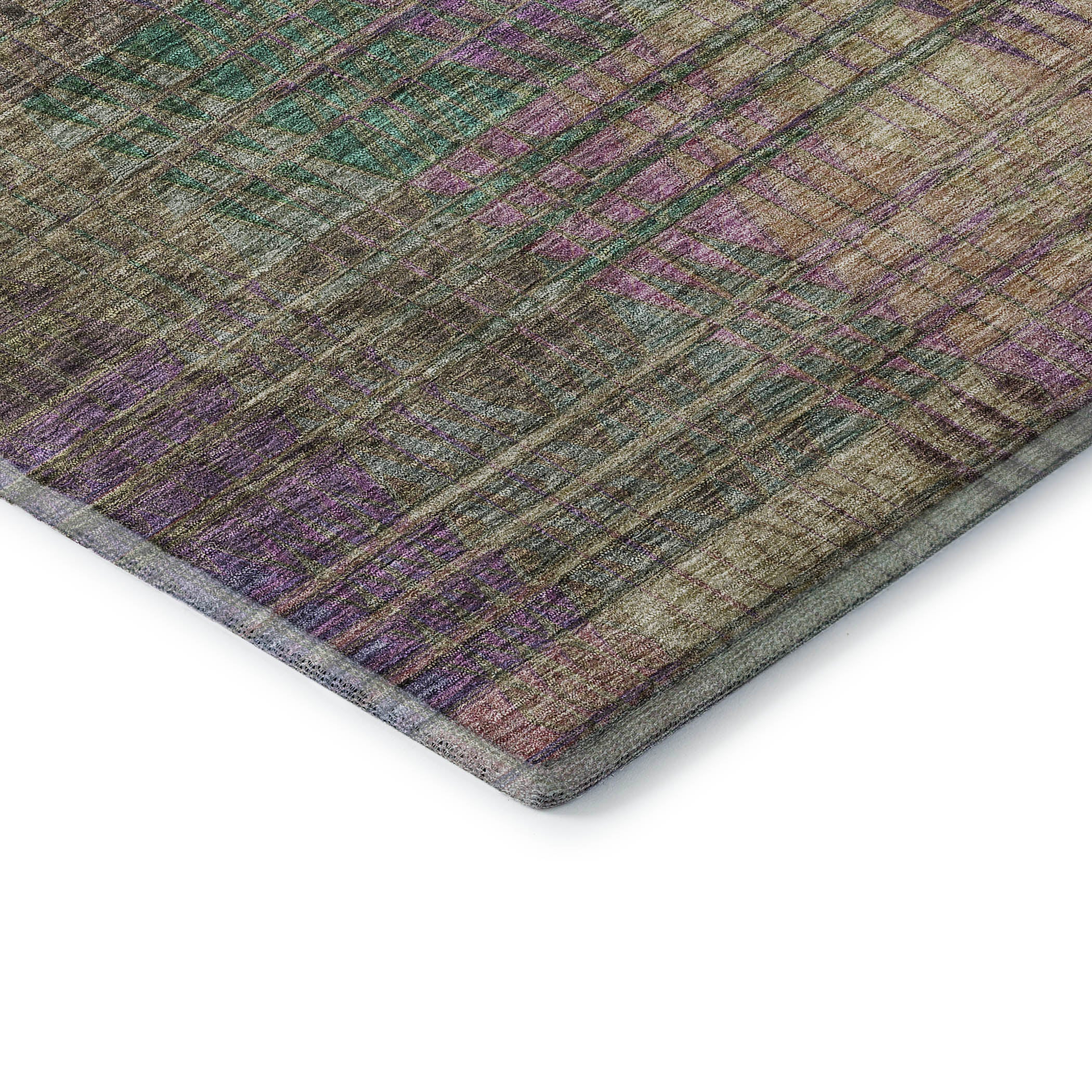 Rome Machine Washable Transitional Plum Purple Rug 1'8" x 2'6" #shape_Rectangle