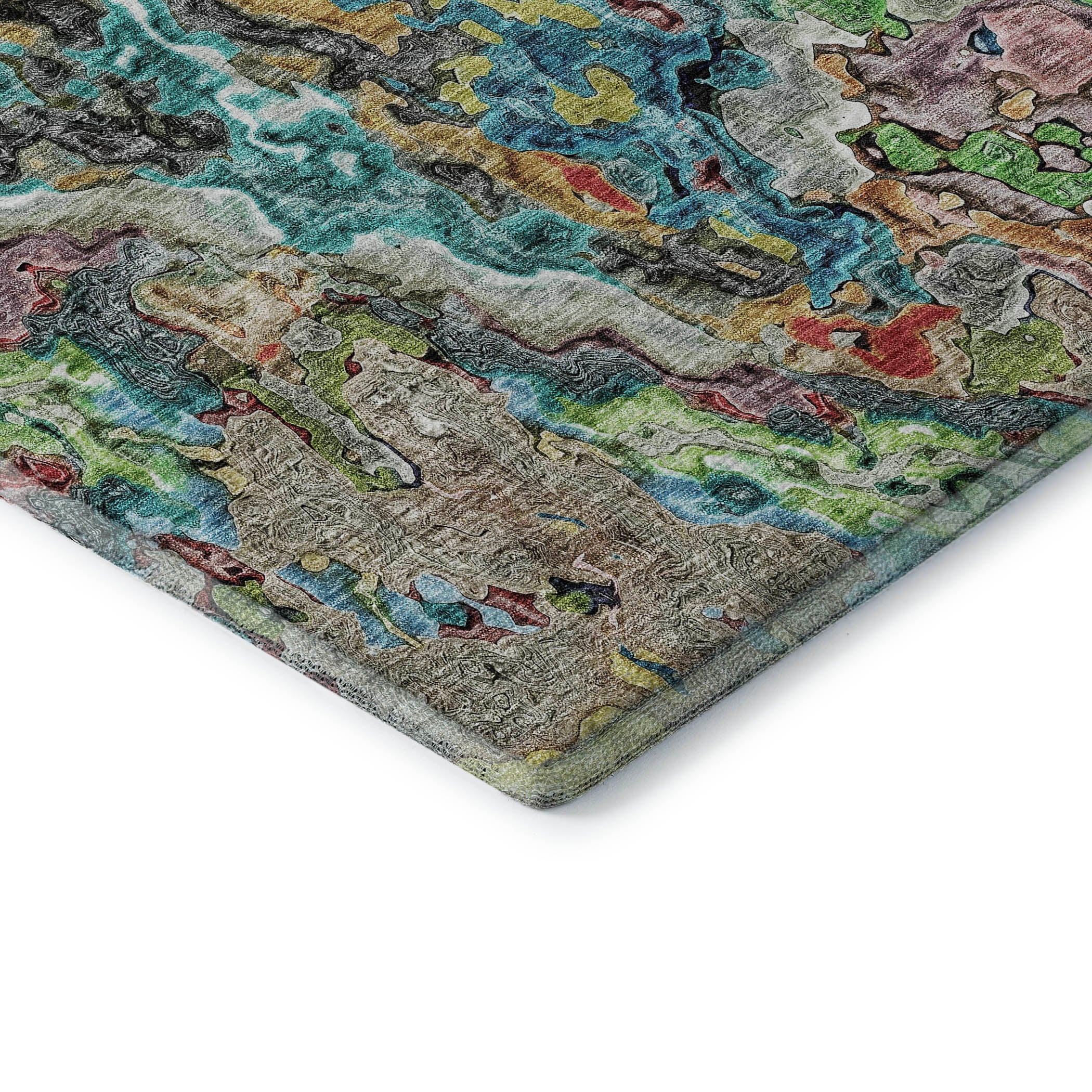 Seoul Machine Washable Transitional Blue Rug 1'8" x 2'6" #shape_Rectangle