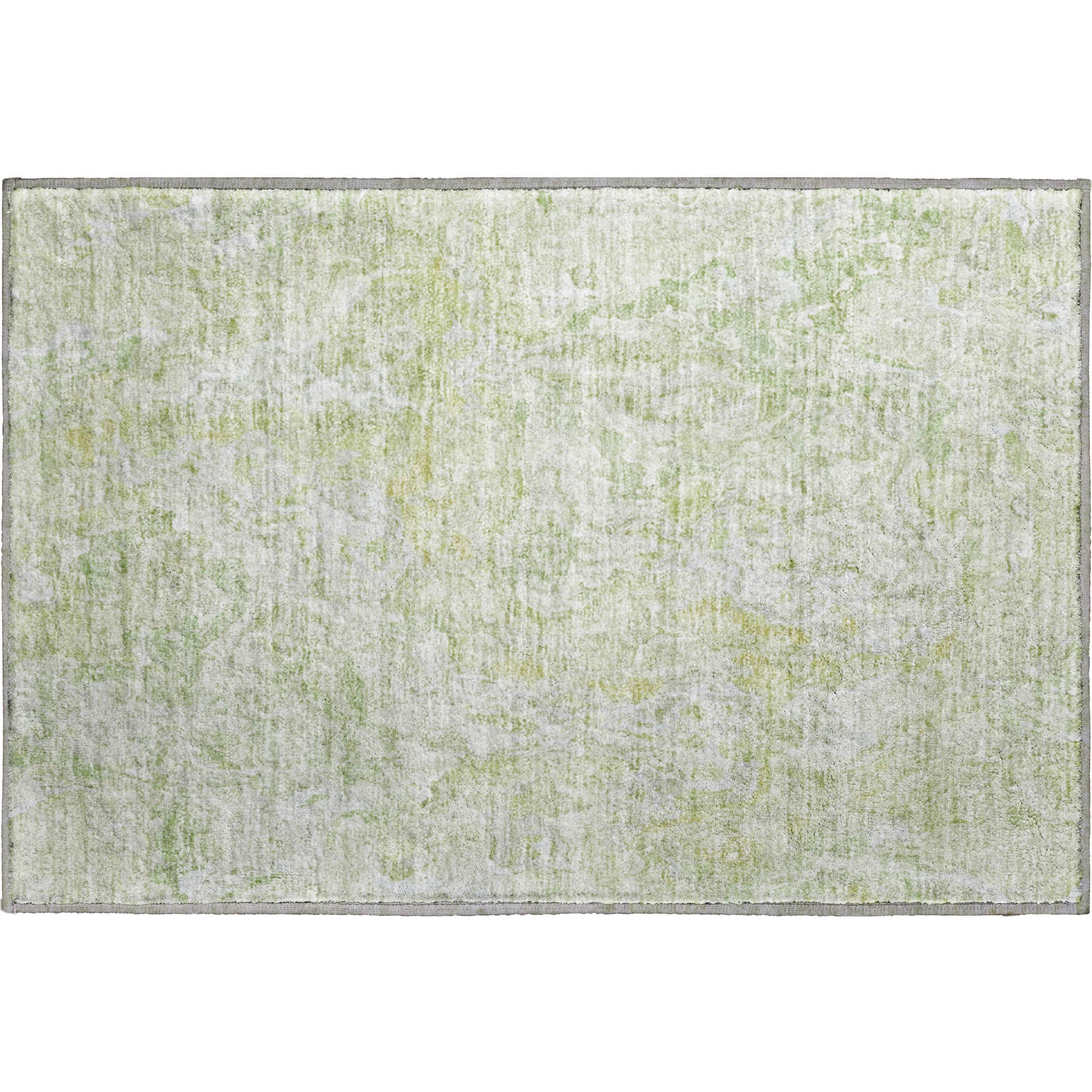 Seoul Machine Washable Transitional Green Rug 1'8" x 2'6" #shape_Rectangle